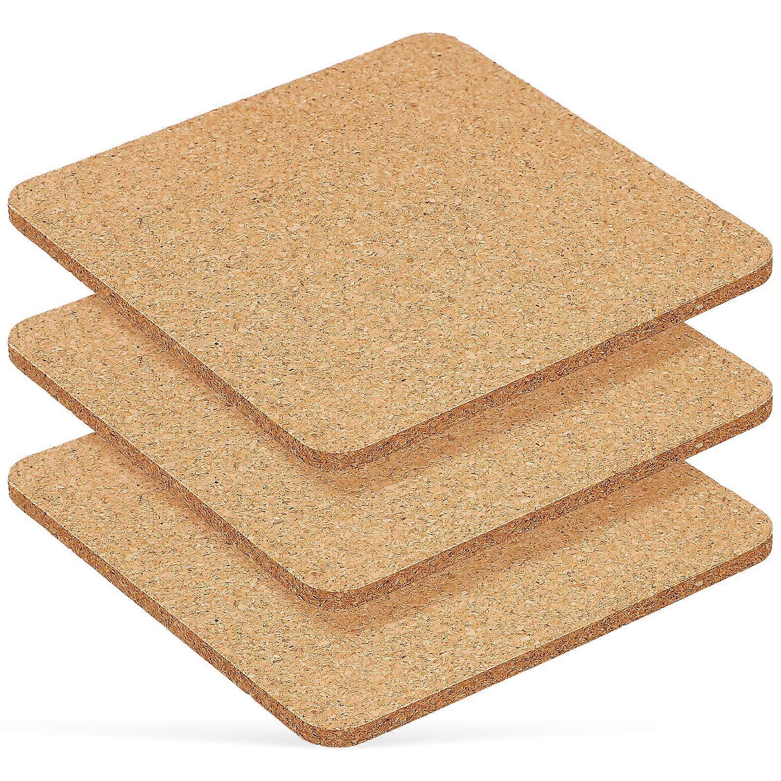 Cork Coasters Square Set for Drink Use 6Pcs Khaki Color Coasters