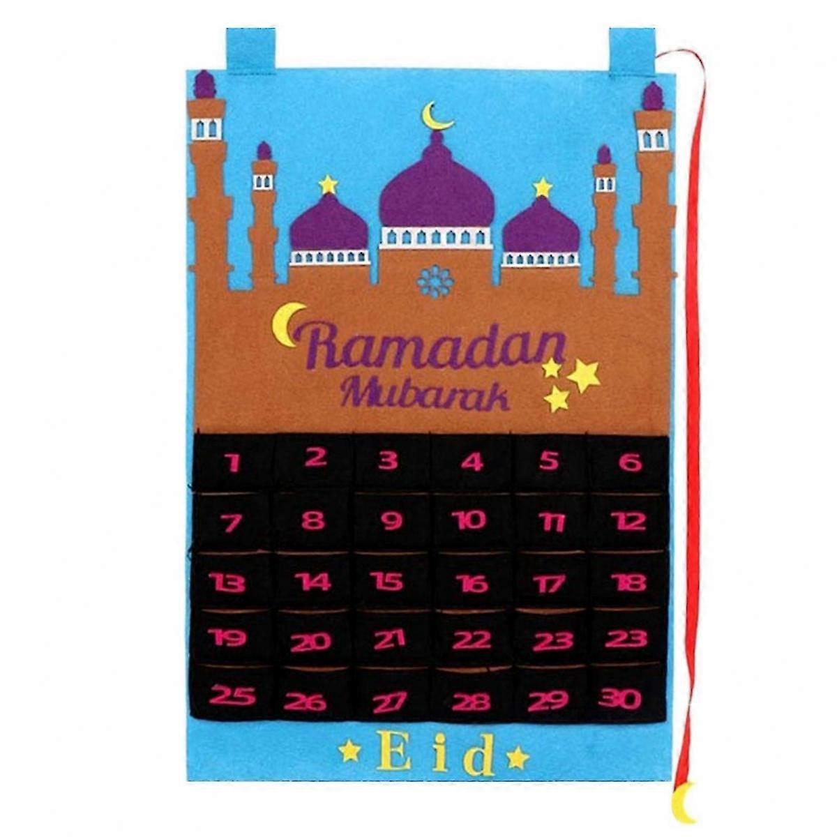 1 Set Useful Calendar Felt Exotic Abstract 30 Days Advent