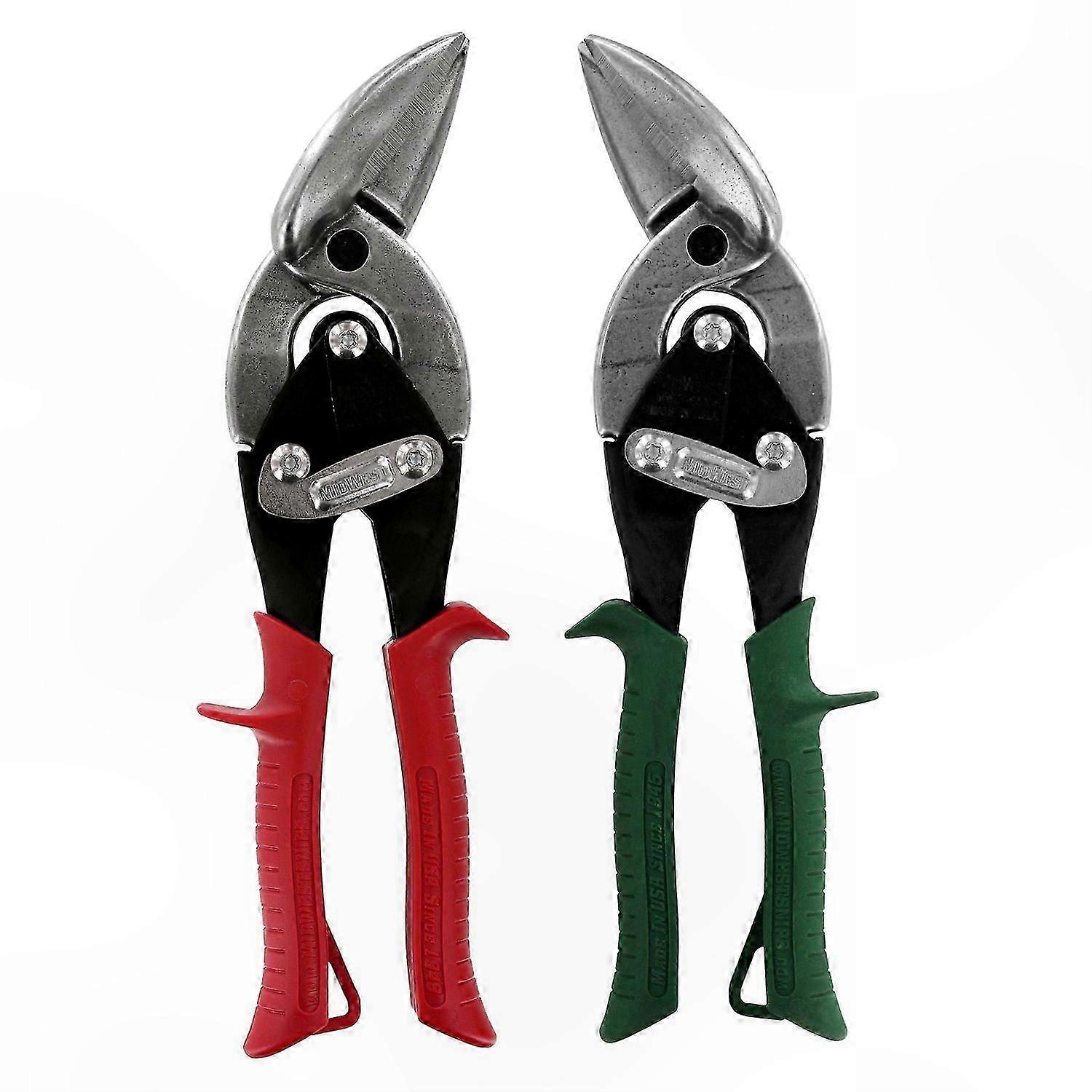 2-Pack Forged Aviation Snips with Offset Blades for Precision Cutting