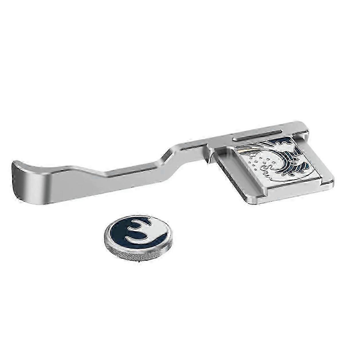 Optimized Thumb Grip and Shutter Button Cover Kit for X100V/X100VI Ergonomic Accessories in Silver