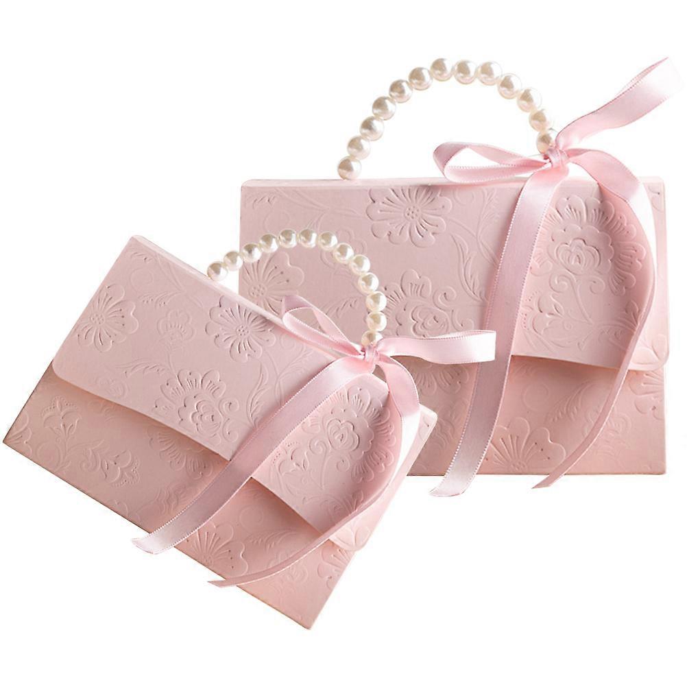 Present Box for Storage 4Pcs Pink Paper Gift Wrapping Boxes