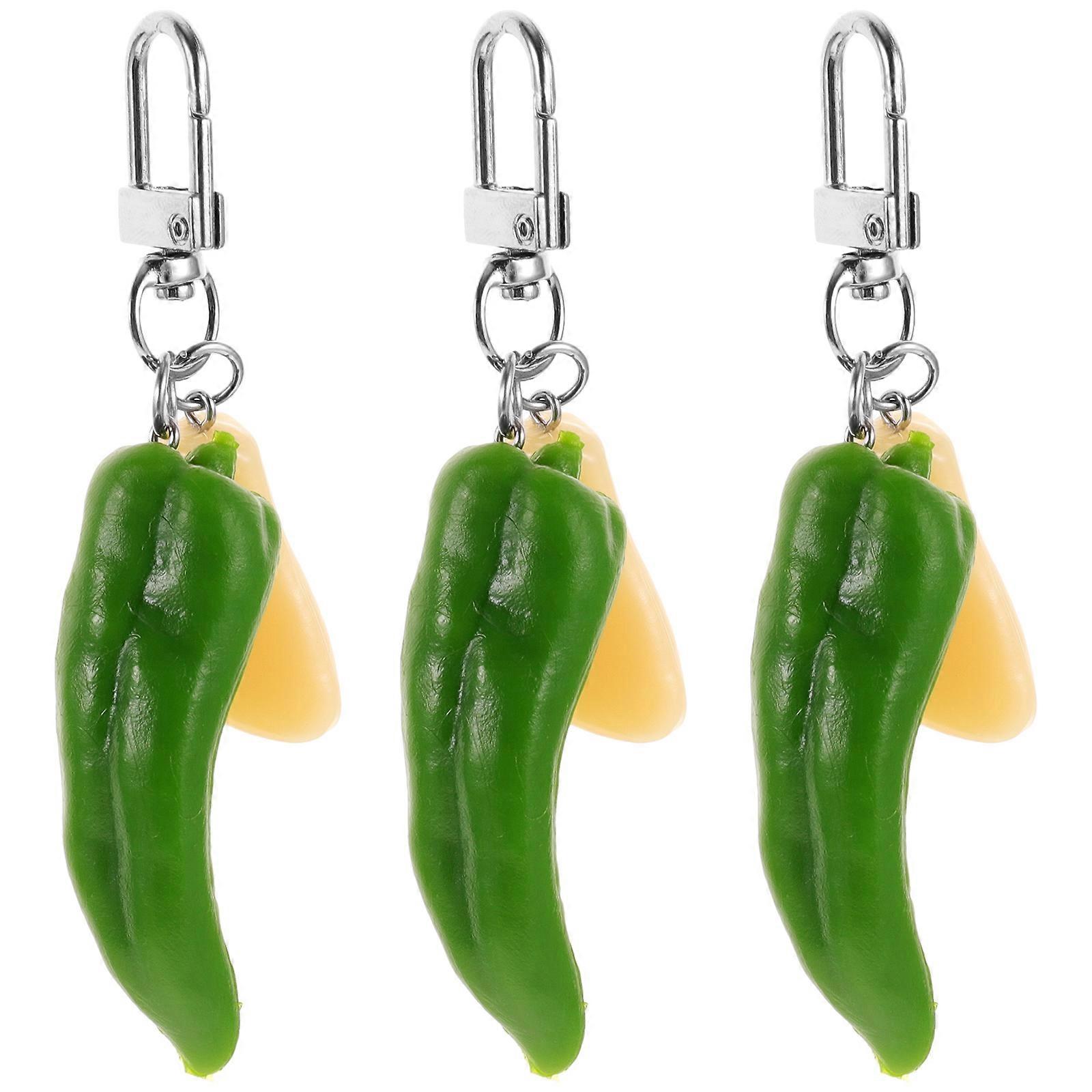 Keychain Pendant Simulated Pepper Garlic Slice for Decoration 9Pcs