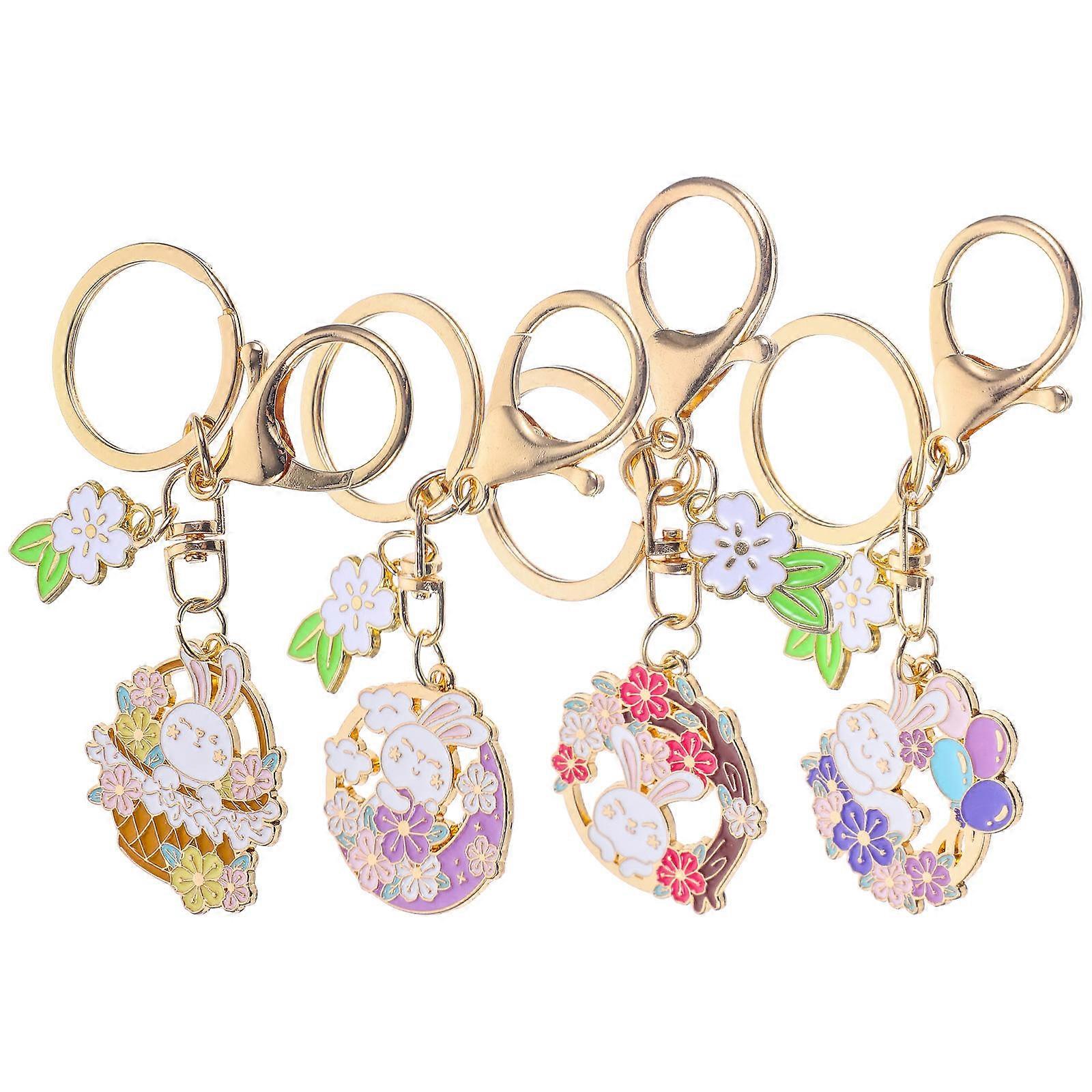 Bunny Keychain Easter Bunny Key Chains for Decor 20Pcs Multi Color