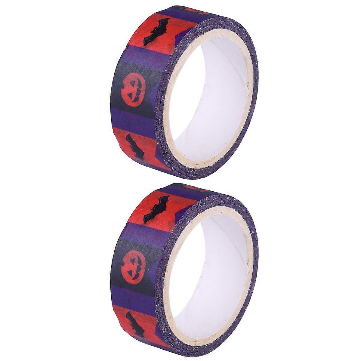 Colorful Halloween Paper Tape For Children's Craft Activities 1.5X1.5X1in Decoration 4 Rolls