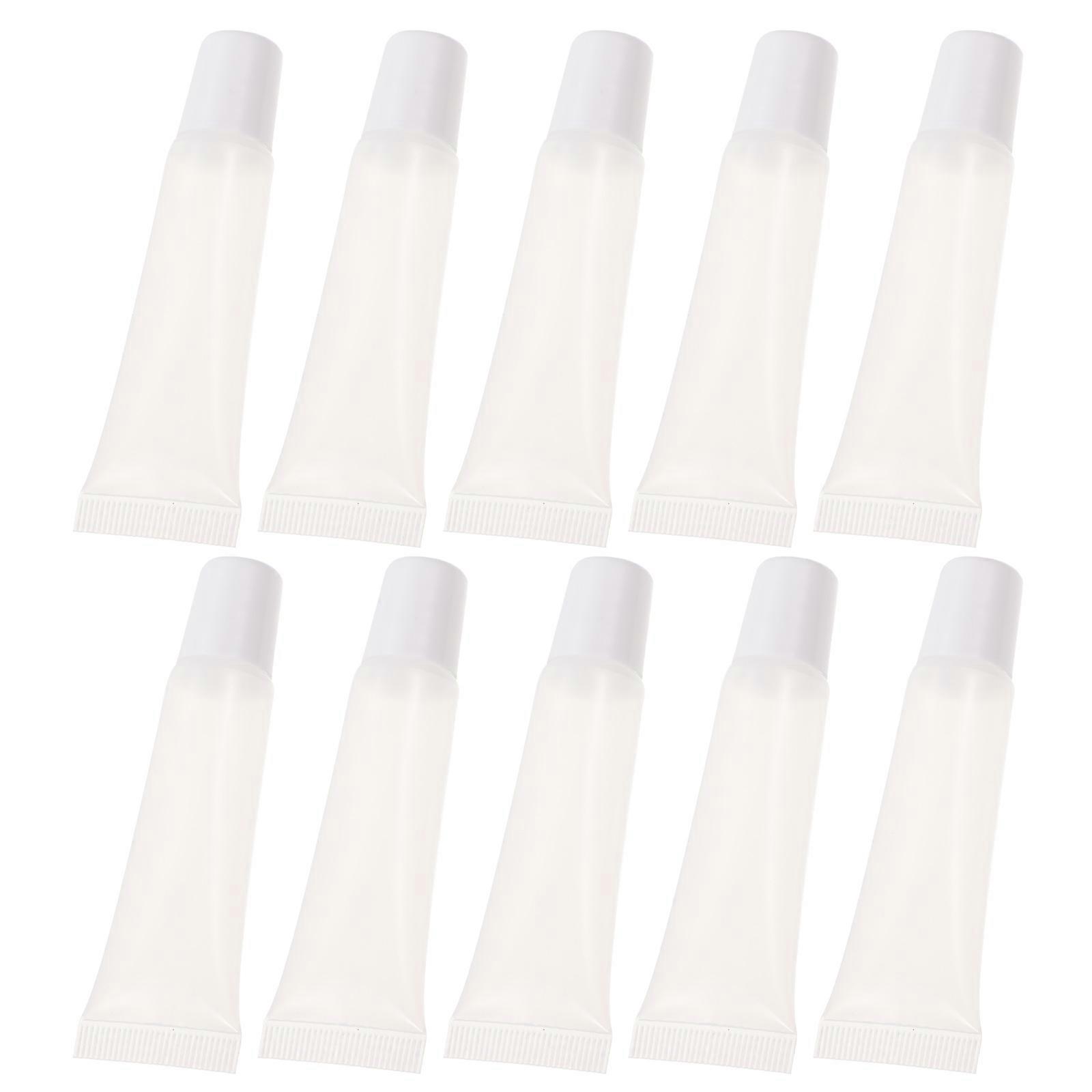 Portable Lip Gloss Tubes Small Refillable Lip Glazes Bottles Girls Travel Use 10ml Plastic Material 10Pcs