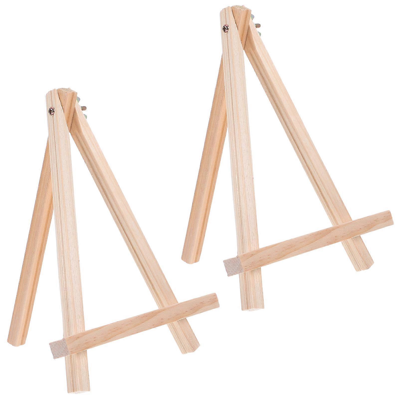 Table Easel For Painting Mini Wood Easels Triangle Shape Home Decoration Beginners 2Pcs