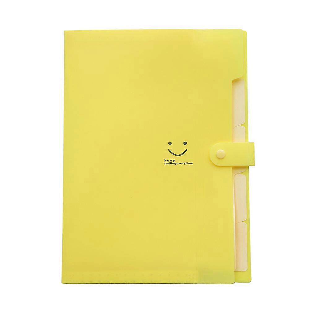 Expanding File Folder for Files Holding Plastic Folder with Snap 2Pcs Yellow