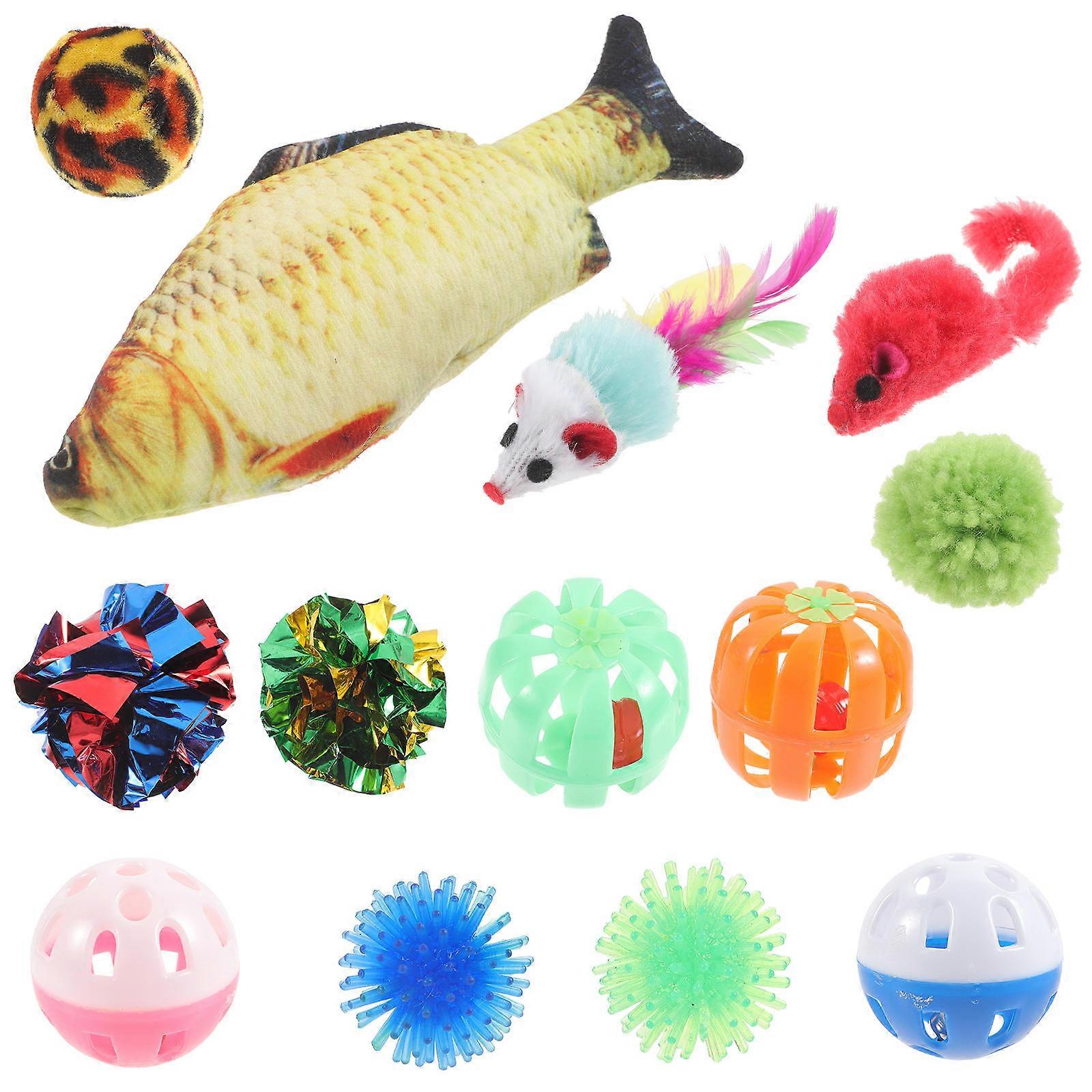 Interactive Cat Toys For Entertainment And Exercise Suitable For Pet Cats Various Shapes 2 Sets
