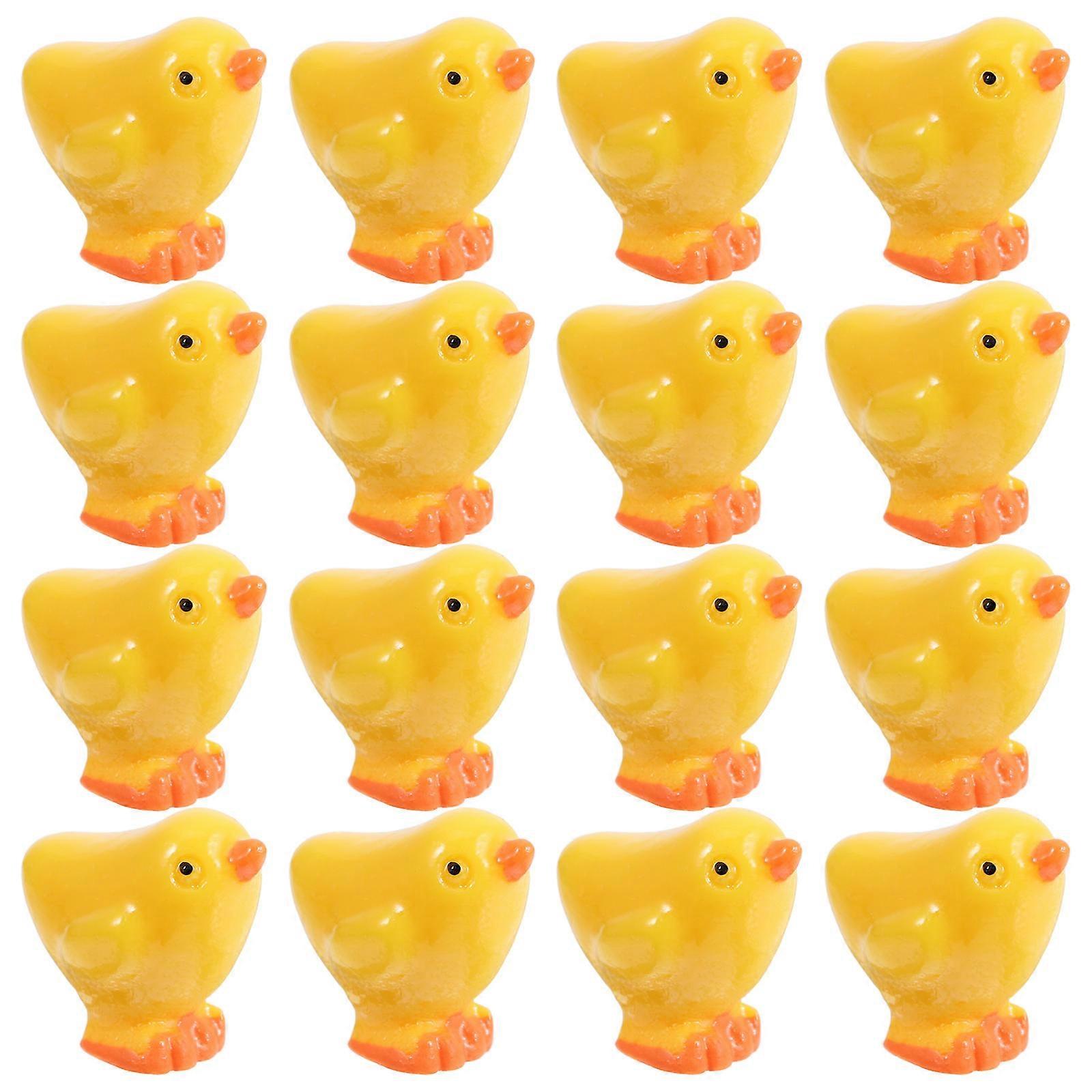 Tiny Chicken Model For Micro Landscape Office Decor Yellow Resin 100 Pcs Easter Figurines