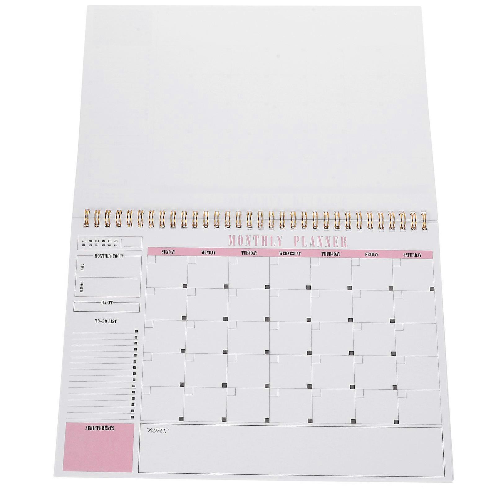 Daily Planner Office Schedule Notepad for Writing Use 5Pcs Set with Orange Cover