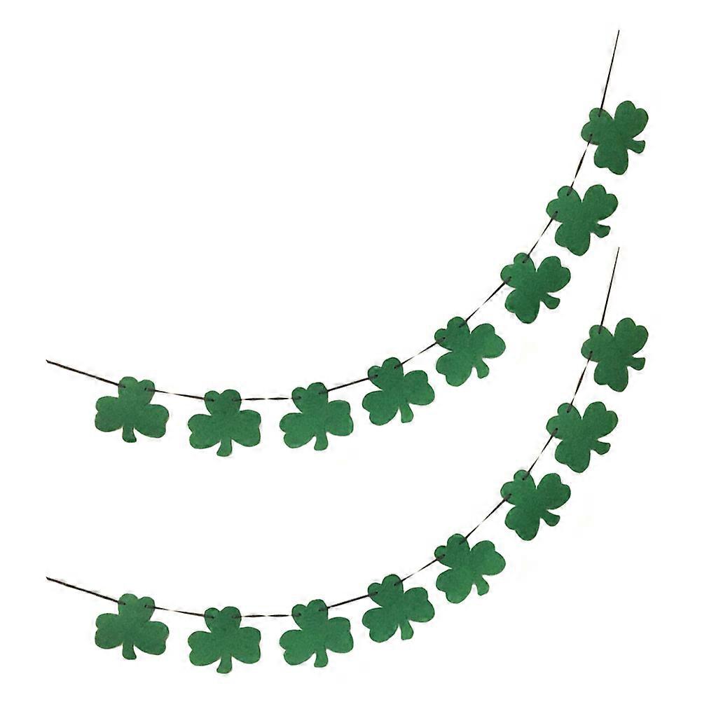 Felt Shamrock Flag St. Patrick's Day Banner for Decoration 6Pcs