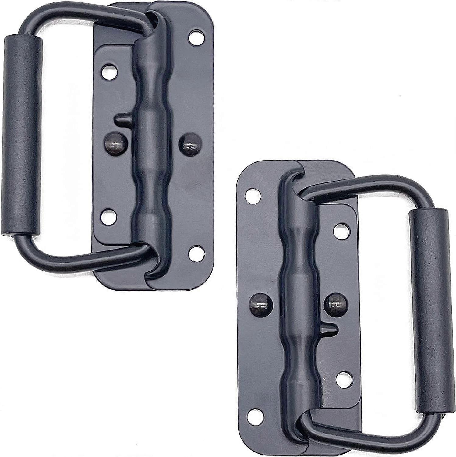 2pcs Folding Case Handle Flight Case Pull Handle Spring Folding Handle