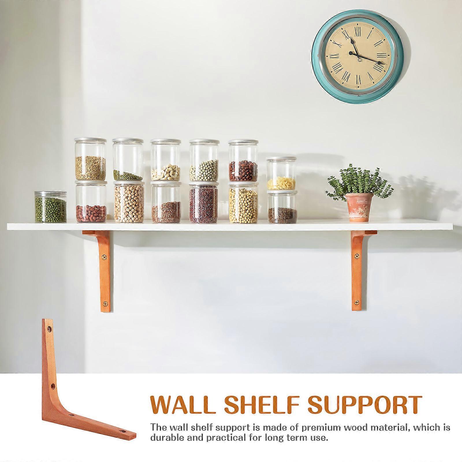 Bamboo Bracket 3Pcs Triangle Shelf Support For Home Decor Living Room Khaki Multipurpose