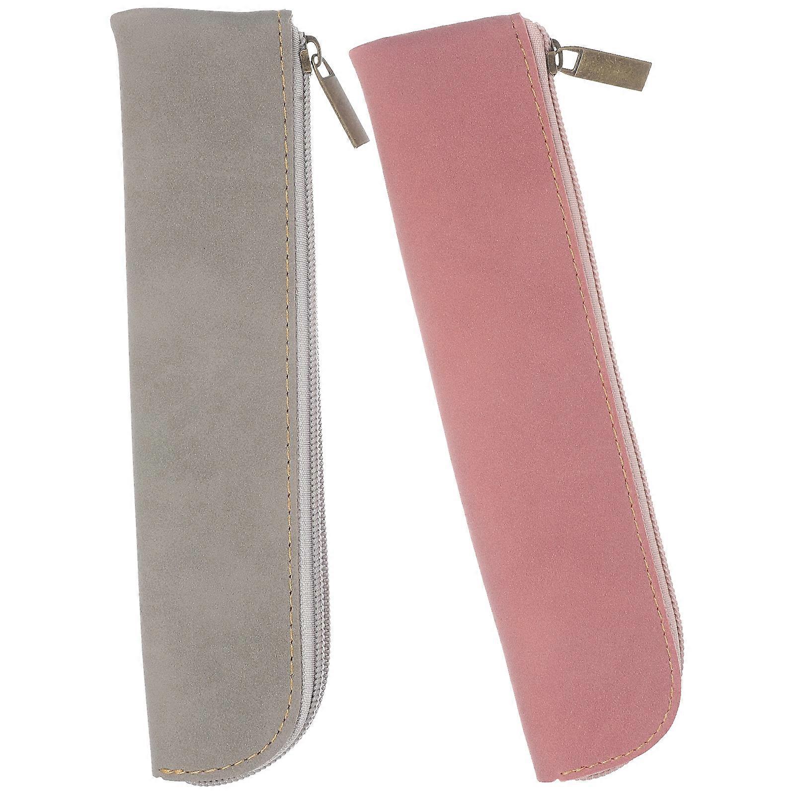 Assorted Color PU Pencil Pouch for Storage 10Pcs Cosmetic Tool