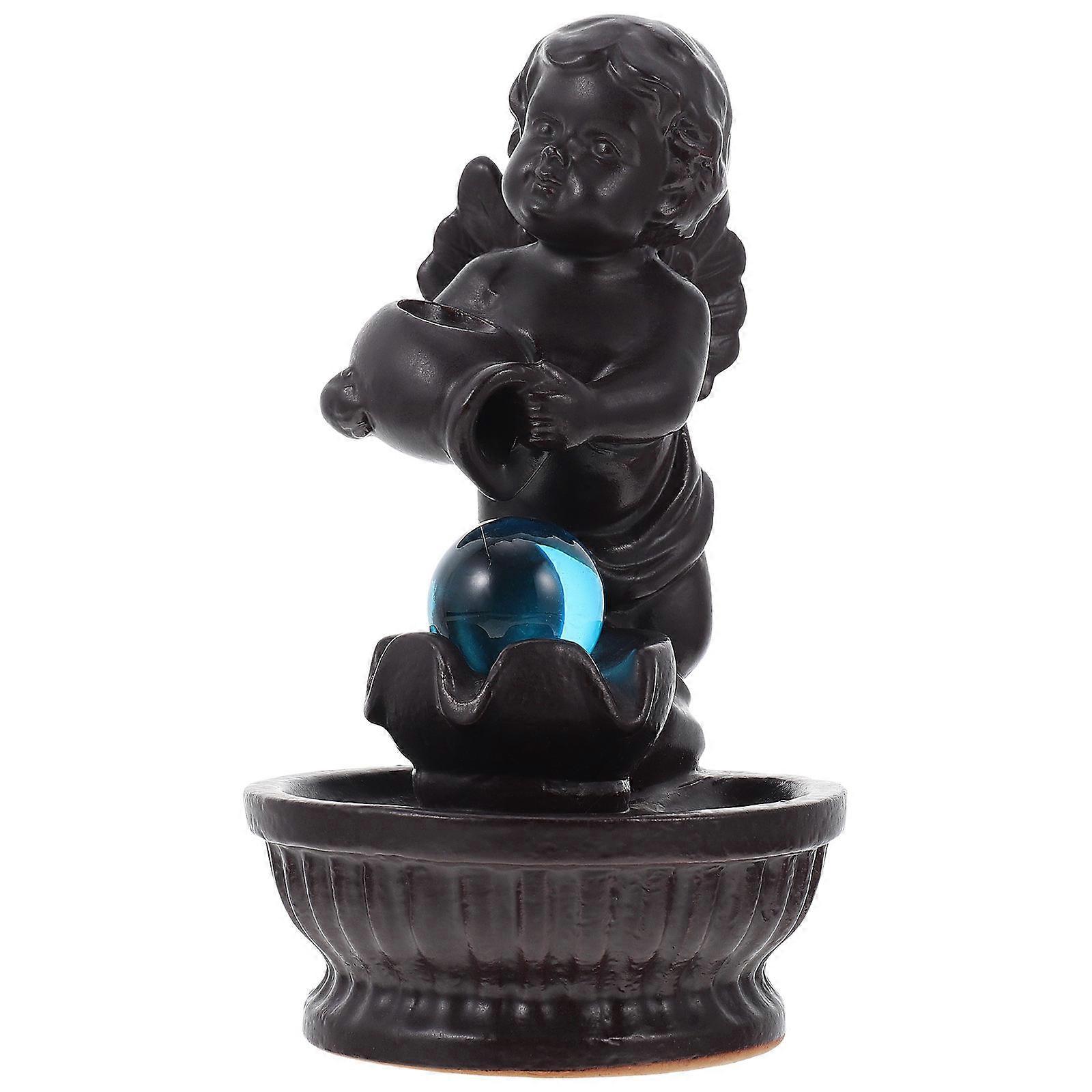 Coffee Ceramic Angel Incense Holder Decorative Backflow 1 Unit