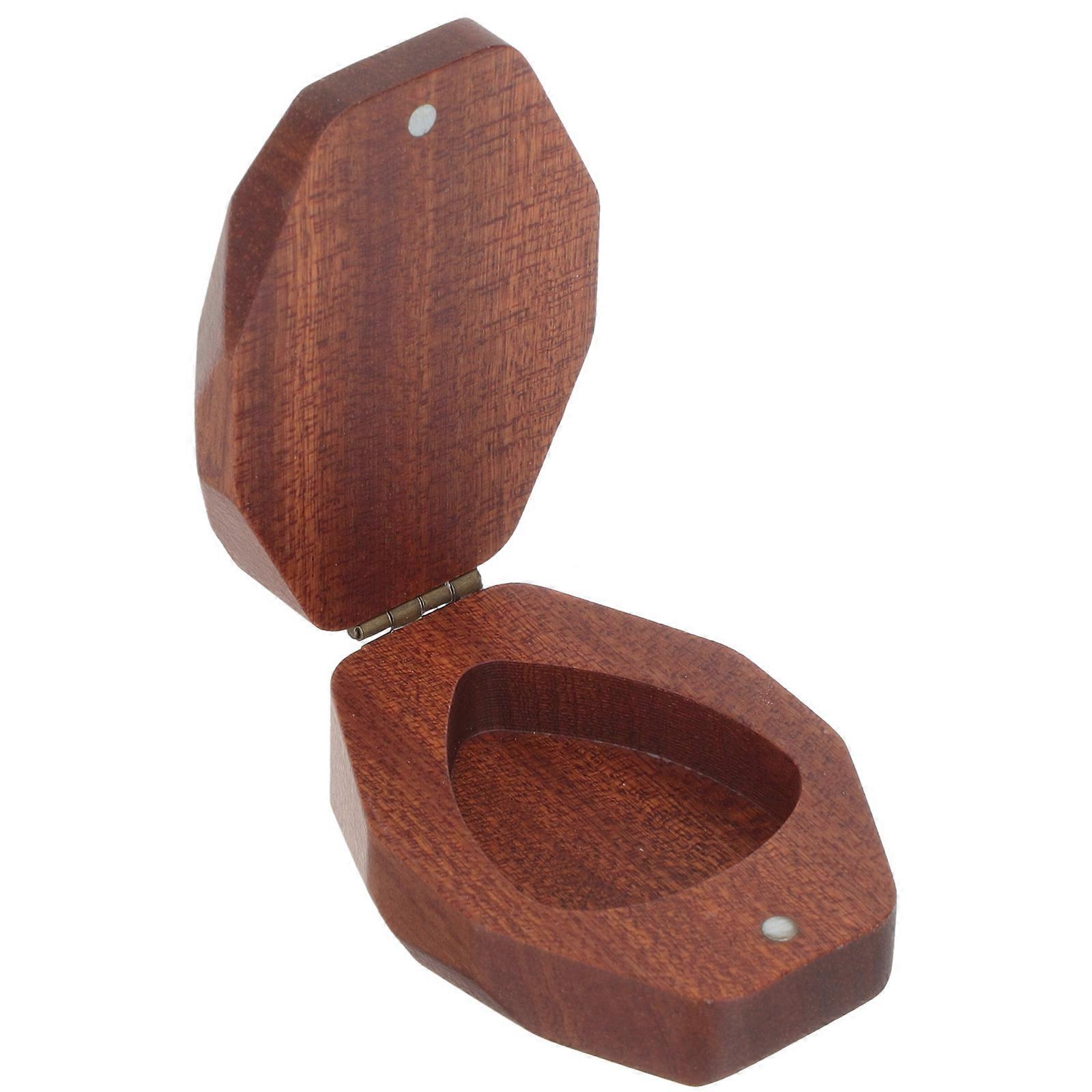 Guitar Wood Pick Holder for Storage 2Pcs Brown Durable Accessory