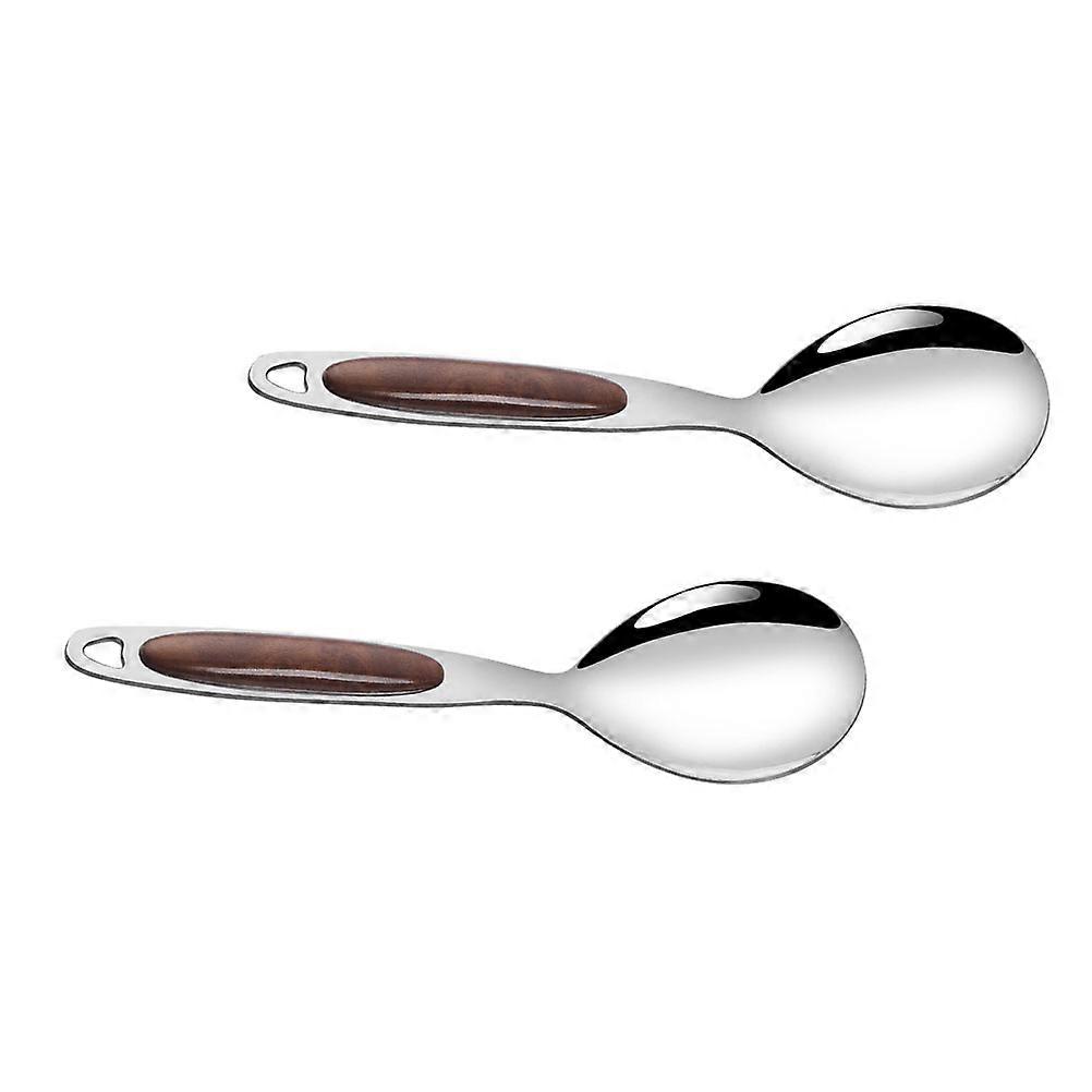 Food Serving Spoons Stainless Steel Long Handle for 6Pcs Practical Use