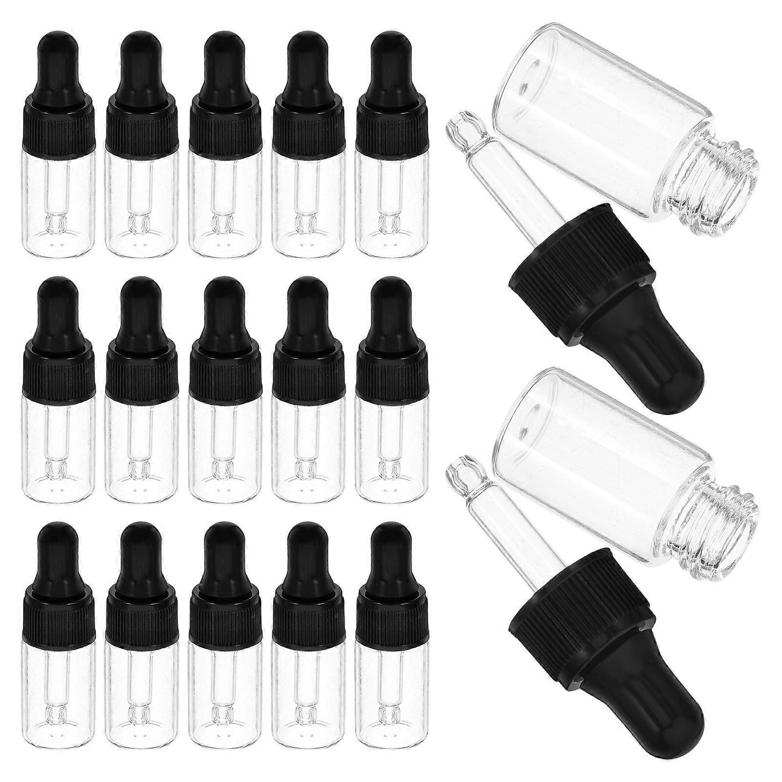 Sample Dropper Bottles Mini Glass Bottles for Storage 60Pcs Transparent with Lids
