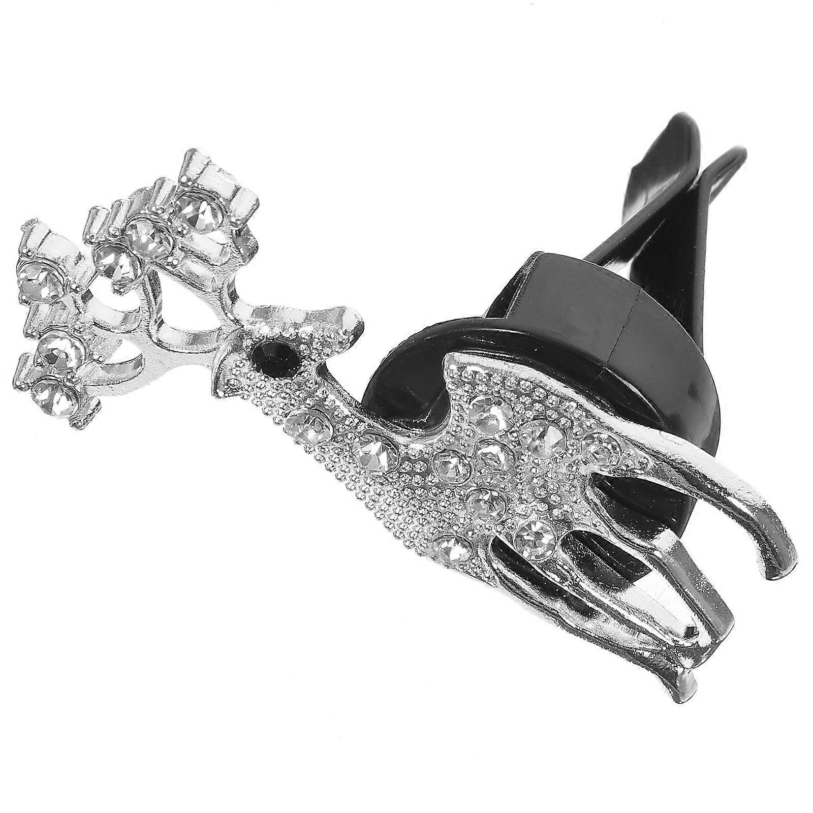 Metal Crystal Car Air Vent Clip Deer Decorative 2Pcs Car Diffuser