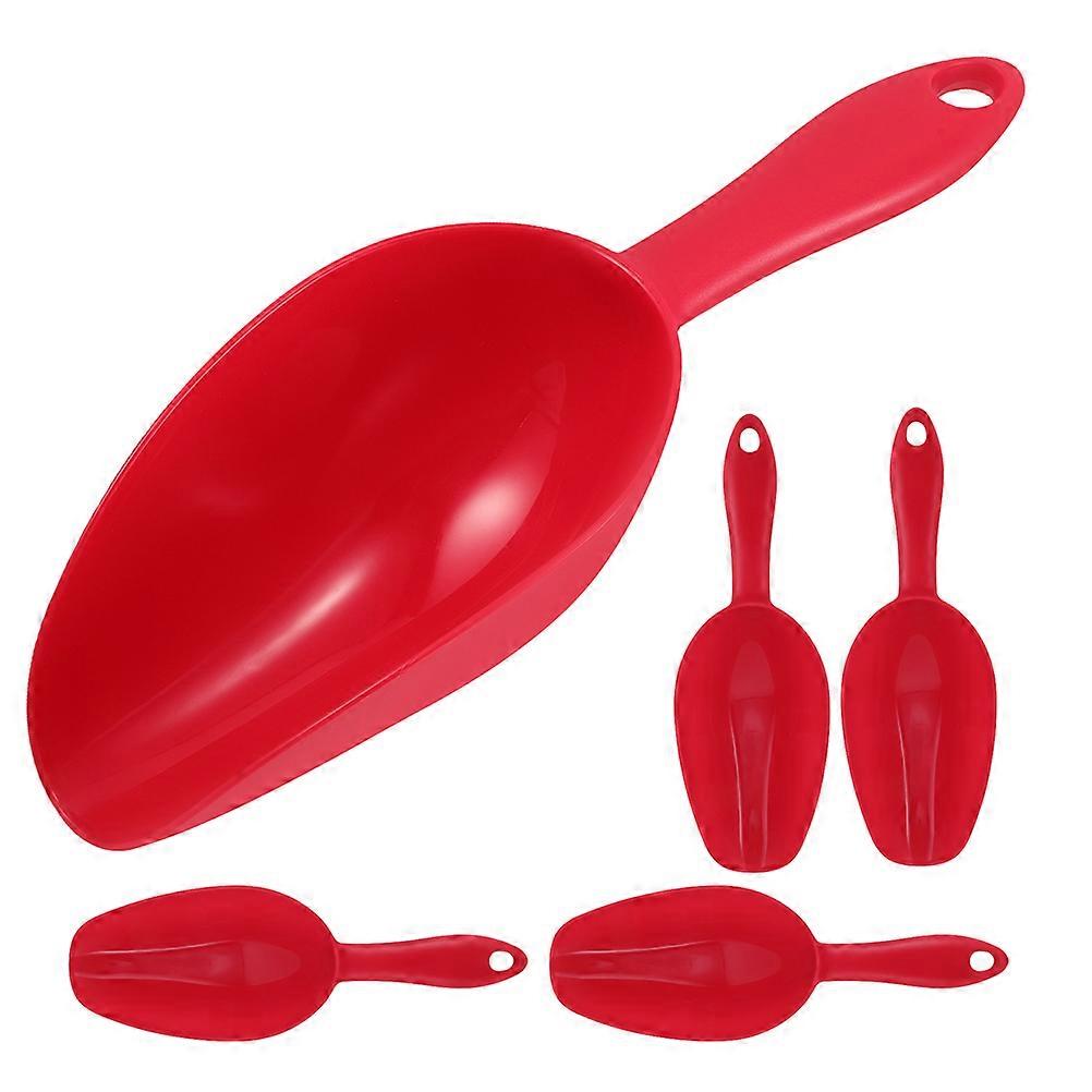 Ice Scoop Red Plastic Kitchen Utility for Food Serving 15Pcs Set
