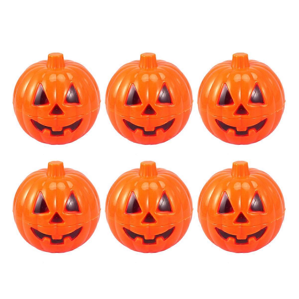 6Pcs Yellow Pumpkin Storage Box Plastic for Gift Holding Use