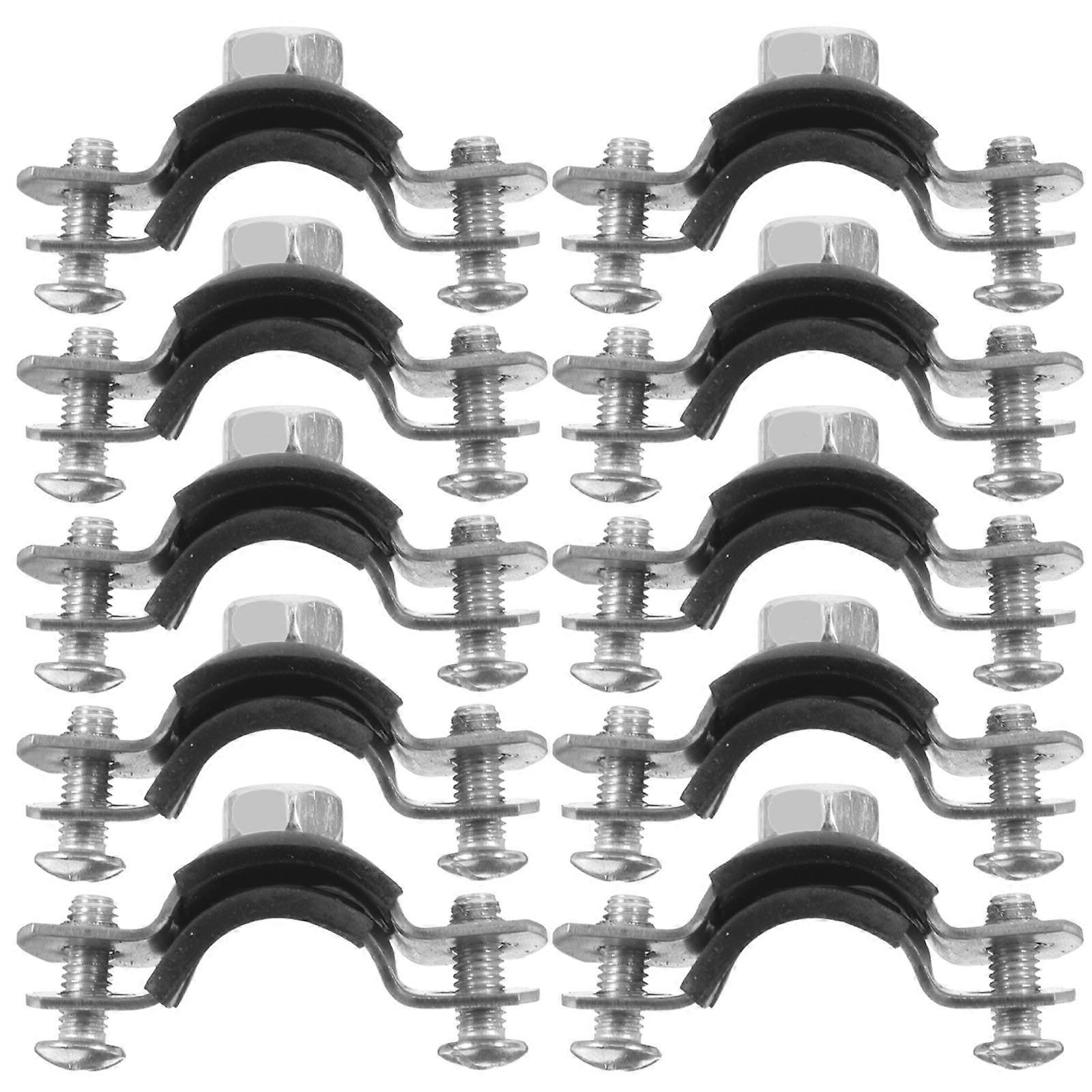 10Pcs Pipe Bracket Clamp Carbon Steel for Durable Pipe Support Installation