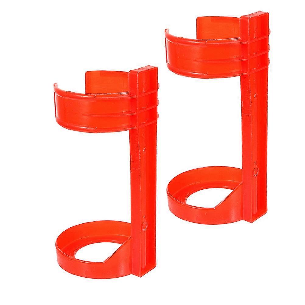 Fire Extinguisher Wall Mount Hanger for Vehicle Use Plastic 5Pcs Red Set