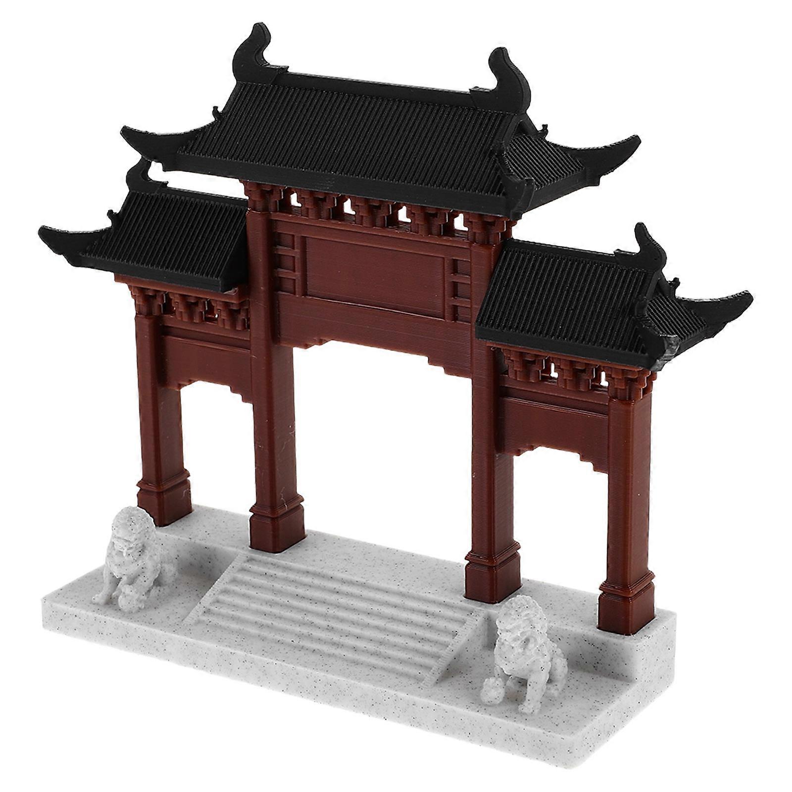 Chinese Pavilion Model Miniature for Decor in Durable Pla Material