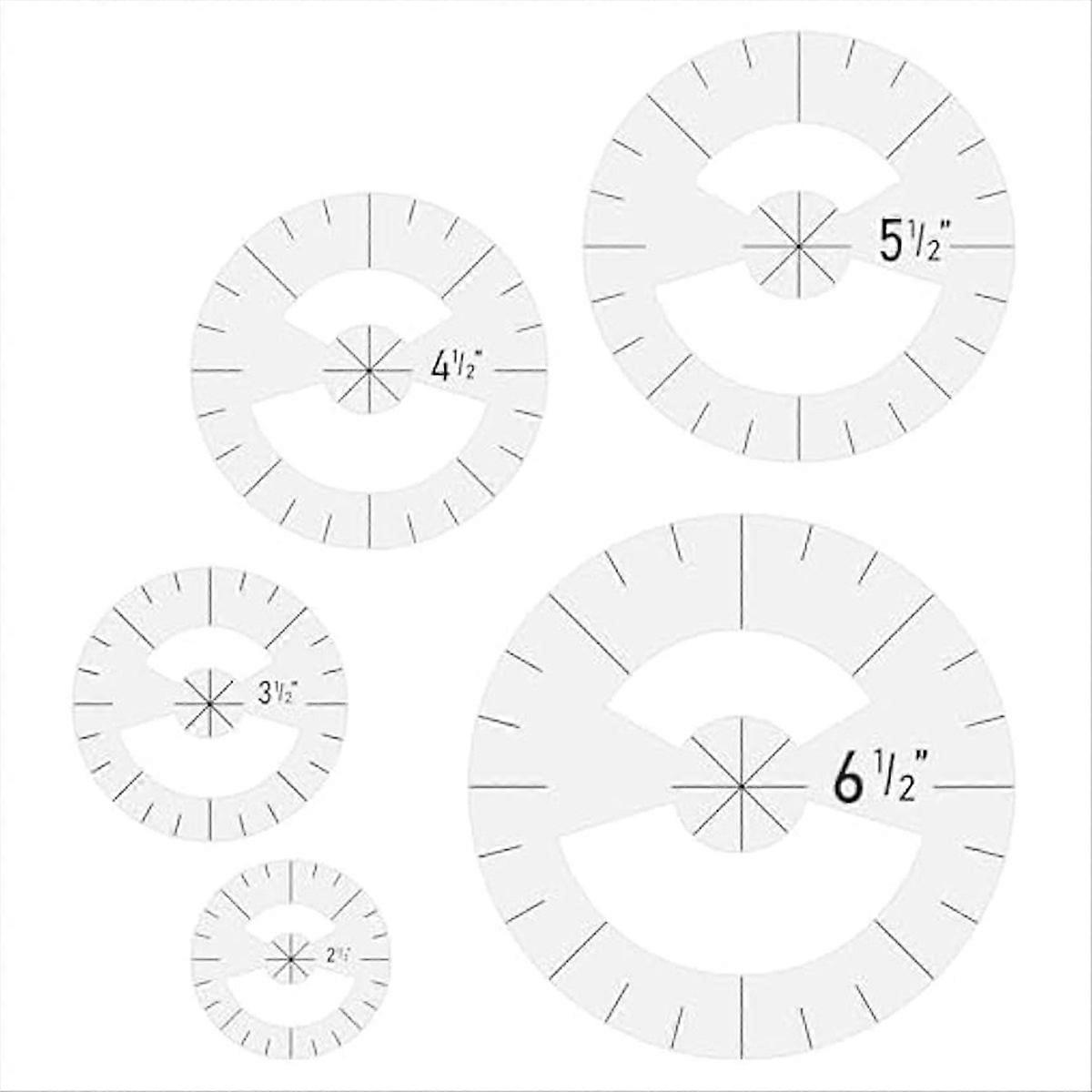 5Pcs Circle Ruler Quilting Template Set Circle Templates for Quilting Circle Rulers Circle Acrylic Q