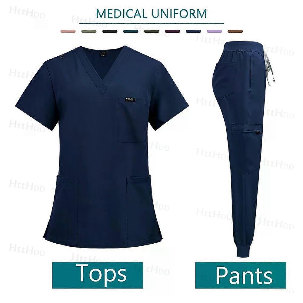 Doctor Nurse Medical Uniforms Shirt Scrubs Women Jogger Set Hospital Accessories Operating Room Surgical Gowns Mens Workwear New