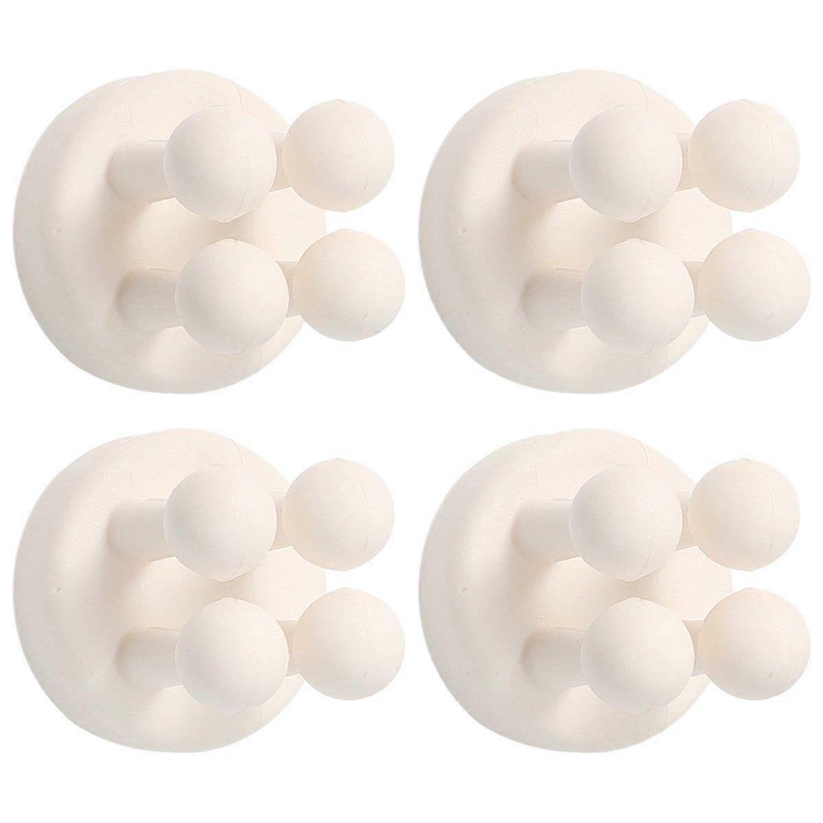 4Pcs Silicone Toothbrush Holders - Multi-Function Self Adhesive Wall Mounted Hooks for Hanging Ke A