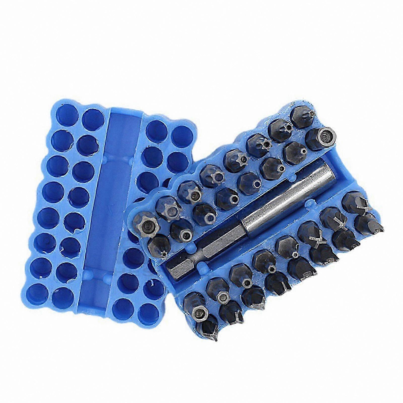 33-Piece Hollow Screwdriver Bit Set Compatible with Power and Air Tools, Durable CRV6150 Steel Bits for Various Projects