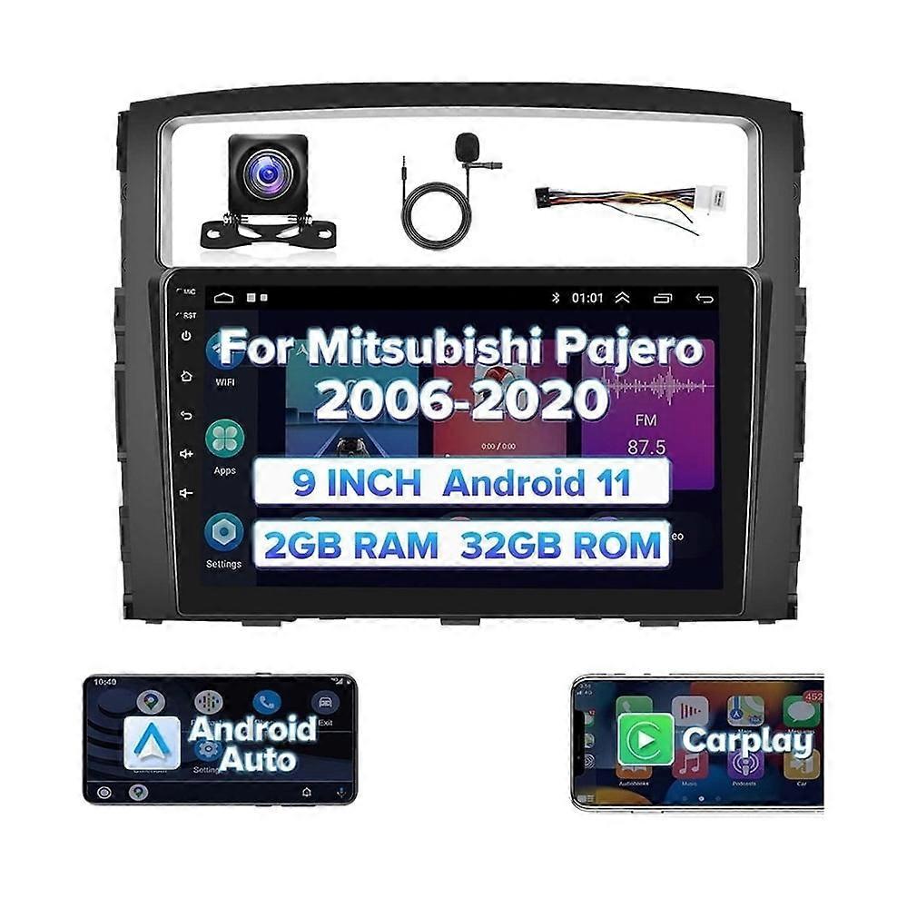 Stereo Radio for Mitsubishi Pajero 2006-2020 Android Carplay GPS 2+32