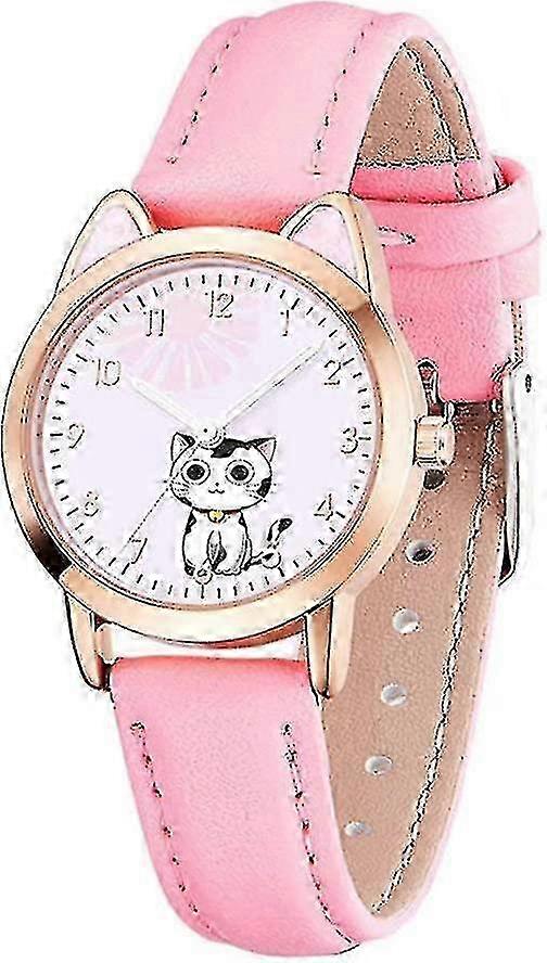 Lysende rosa katteøreformet klokke for små jenter