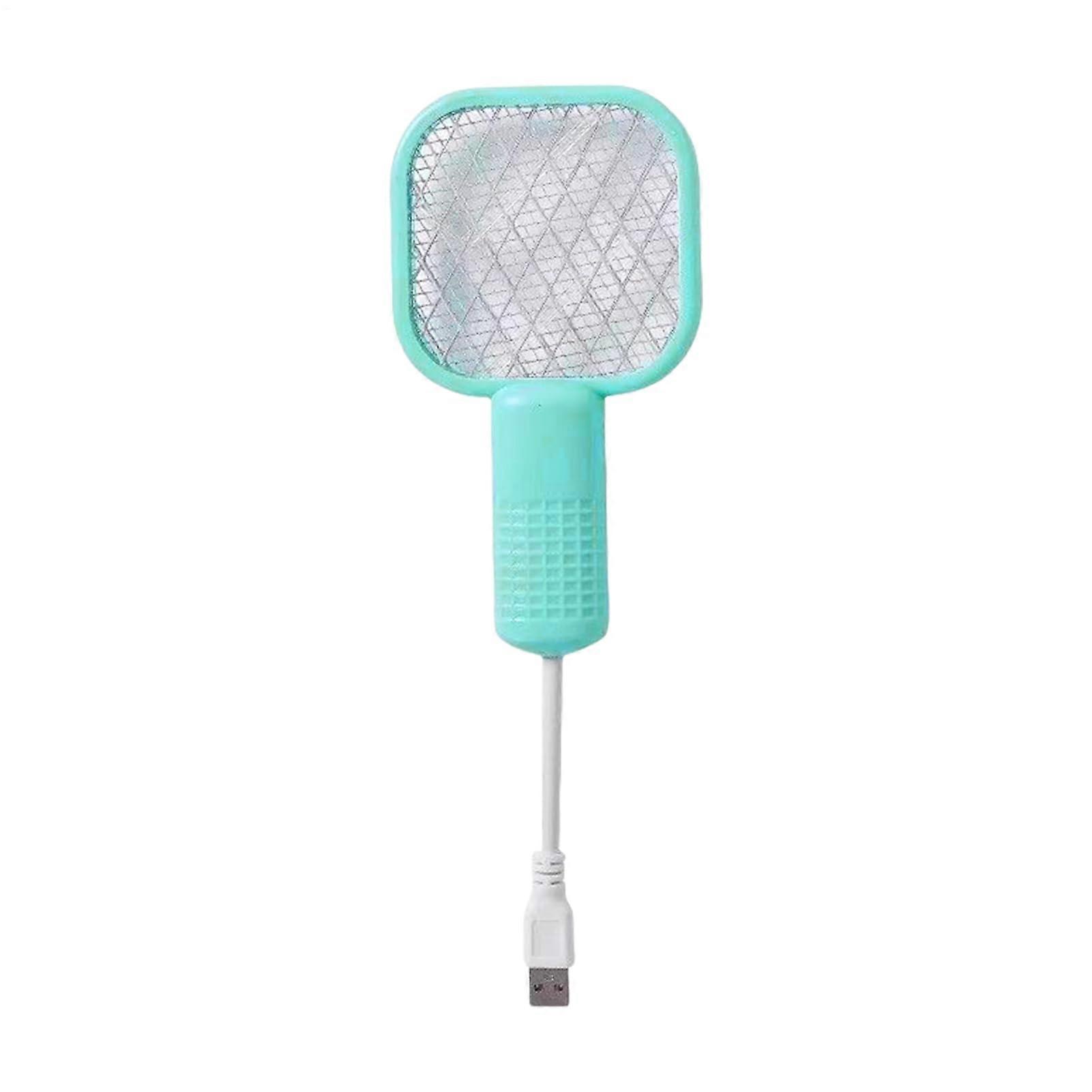 Electric Fly Zapper Racket 5Layer Safety Mesh Trap Attractant LED Light Backyard Patio Camping Blue
