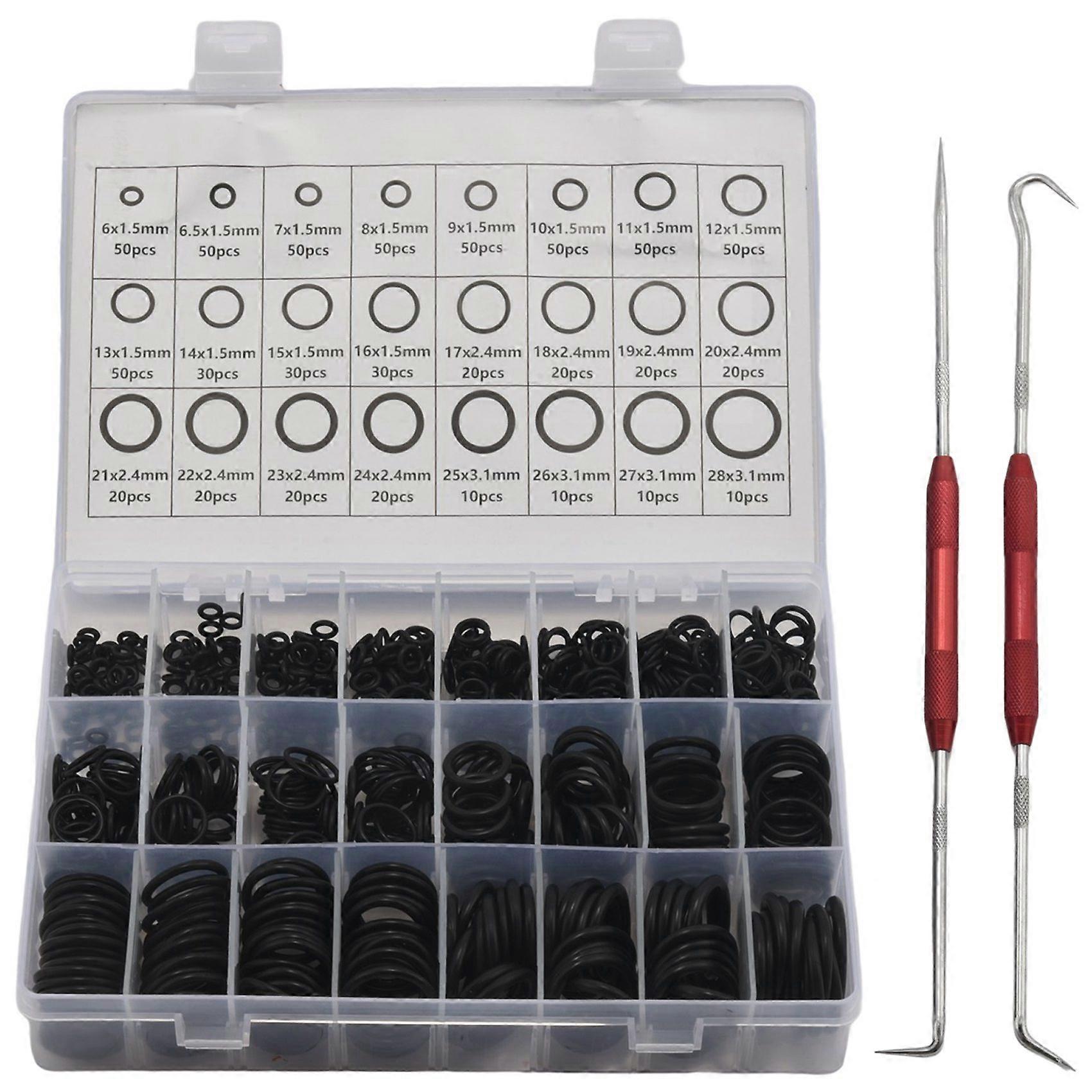 740PCS Nitrile Rubber O Ring Set with Hook Tools Sealing O-Ring Kit