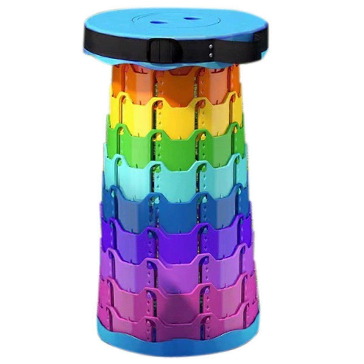 Portable Rainbow Folding Stool Home Telescopic Stool Outdoor Folding Chair Multi-Purpose Adjustable