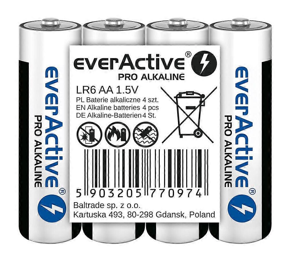 Piles alcalines Everactive Pro Alkaline LR6 AA (4 pièces)
