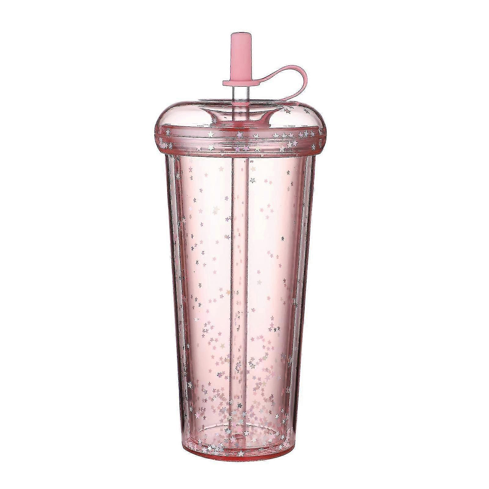 Double Straw Cup Donuts Star Sequins Net Red Couple Water Cup