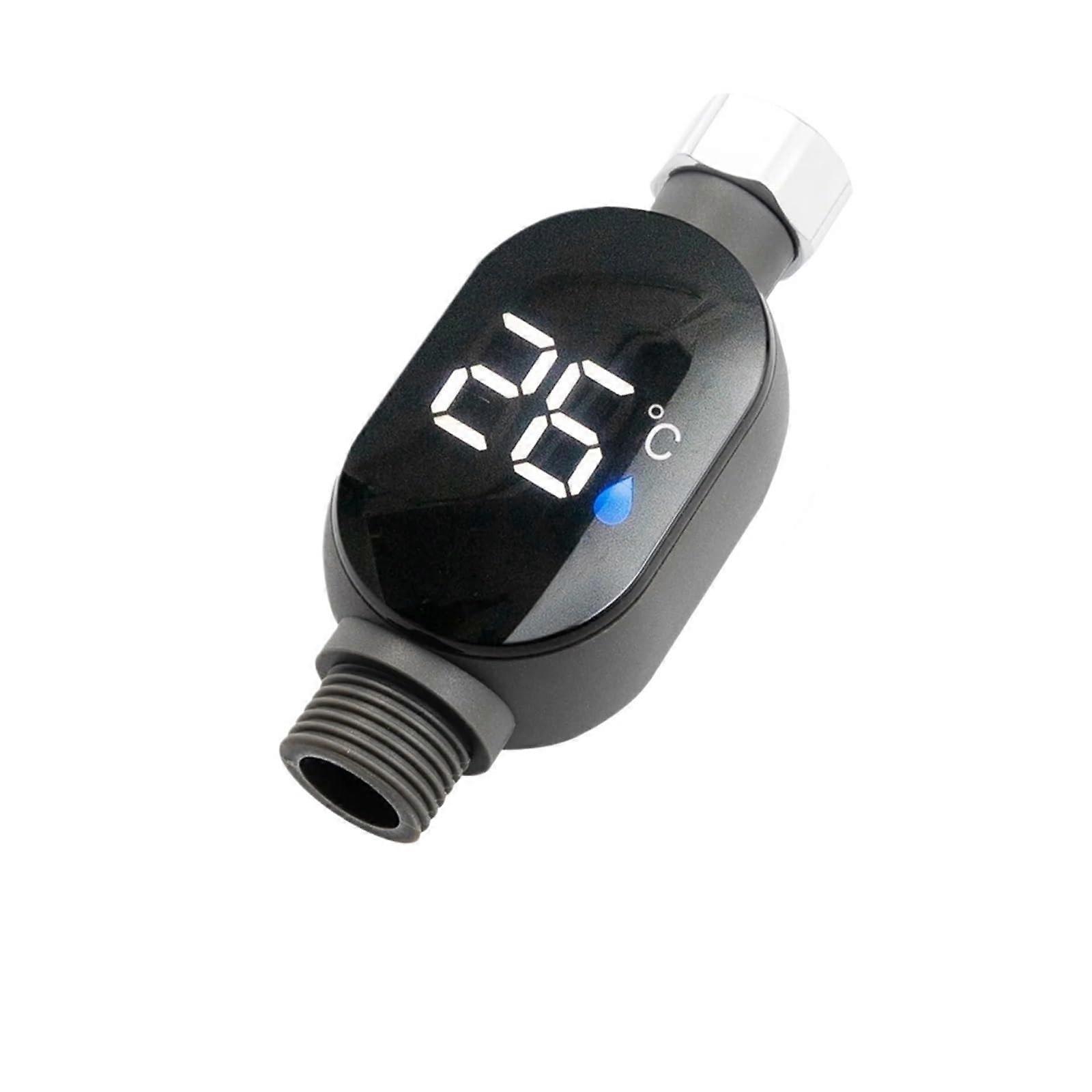 Shower Water Temperature Meter LED Digital Display Instant Read Gauge Waterproof Thermostat Bathroom Black Model 1