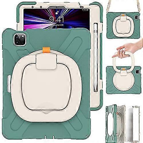 2025 Timoom Ipad Air 4th Generation Case, Ipad Pro 11'' Case 2021/2020/2018, Shockproof Rugged Silicone Case With Pencil Holder, Hand Grip, Rotating K