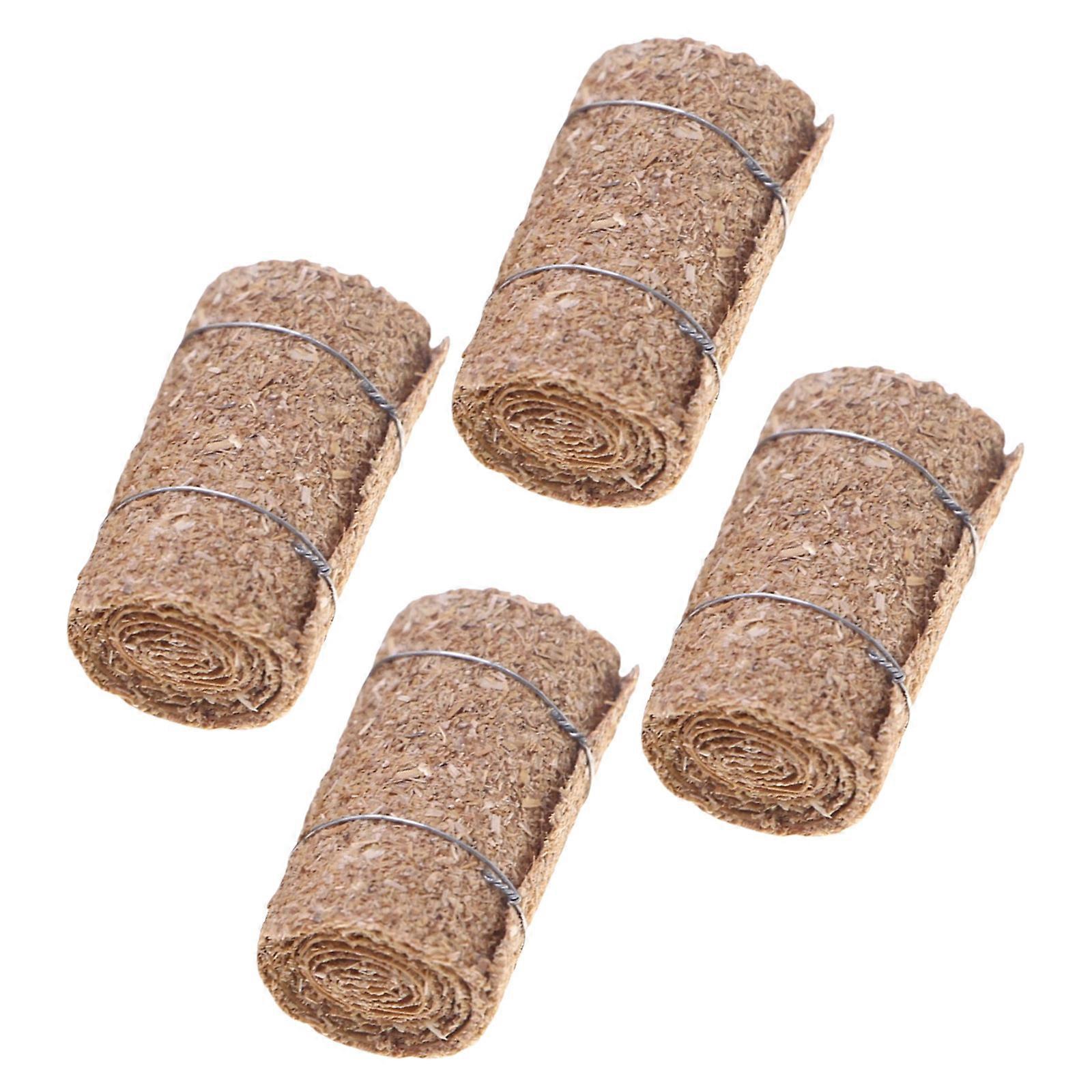 4x Miniature Realistic Straw Grass Bundle For Doll House Farm Scene Display Handmade Craft Model Project Accessory Multicolor