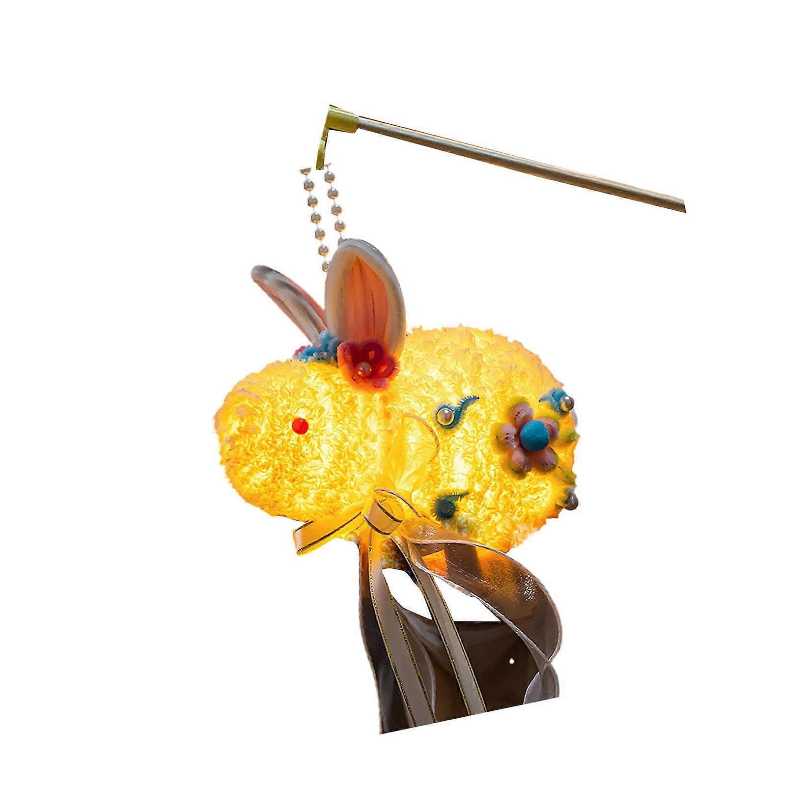 DIY Plush Rabbit Lamp Making Set For Children Using Traditional Moon Festival Decoration And Parent Child Interactive  Yellow