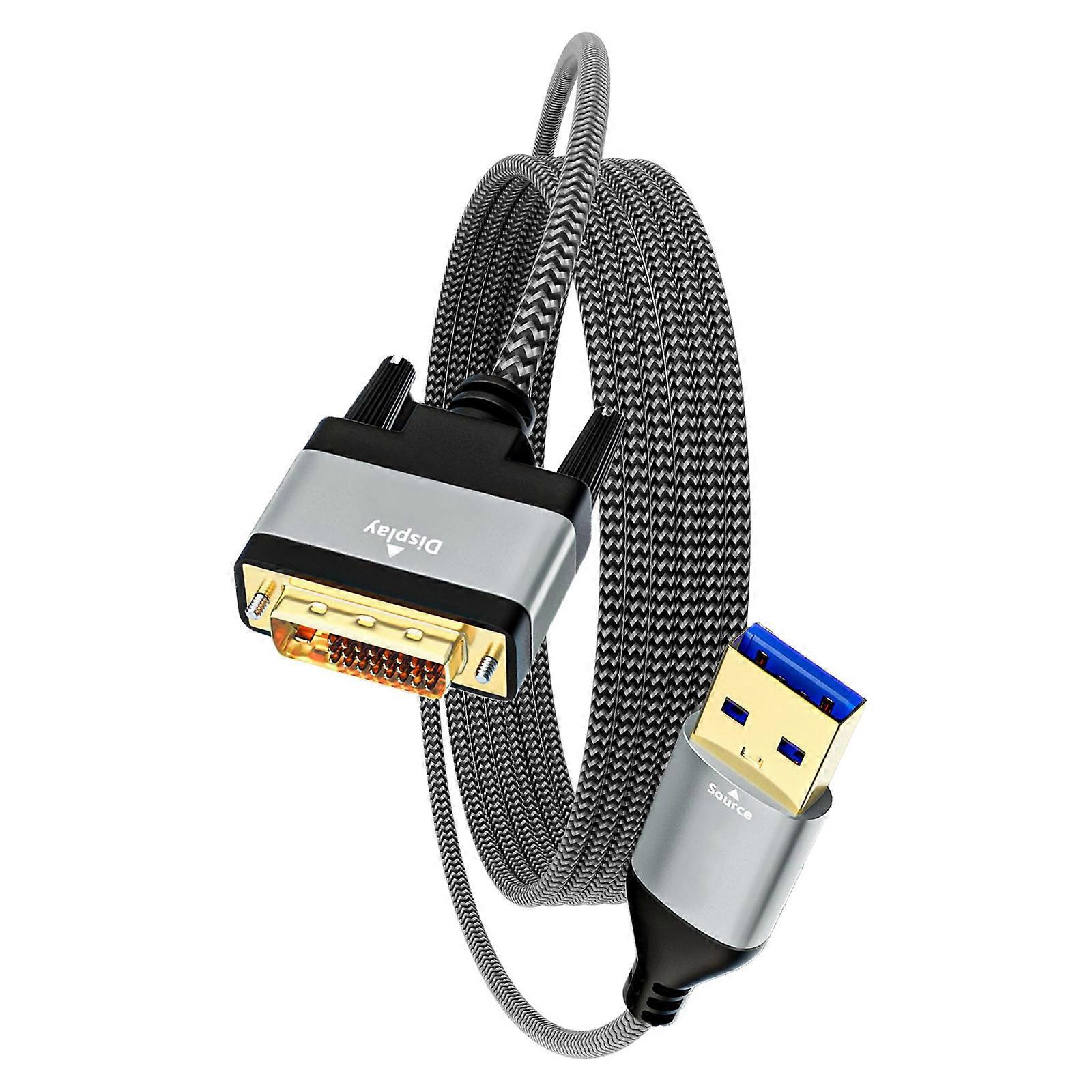DVI Male To USB3.0 Video Adapter Cable 5Gbps Speed Enhanceds Durability For Extended Lifespan Multicolor