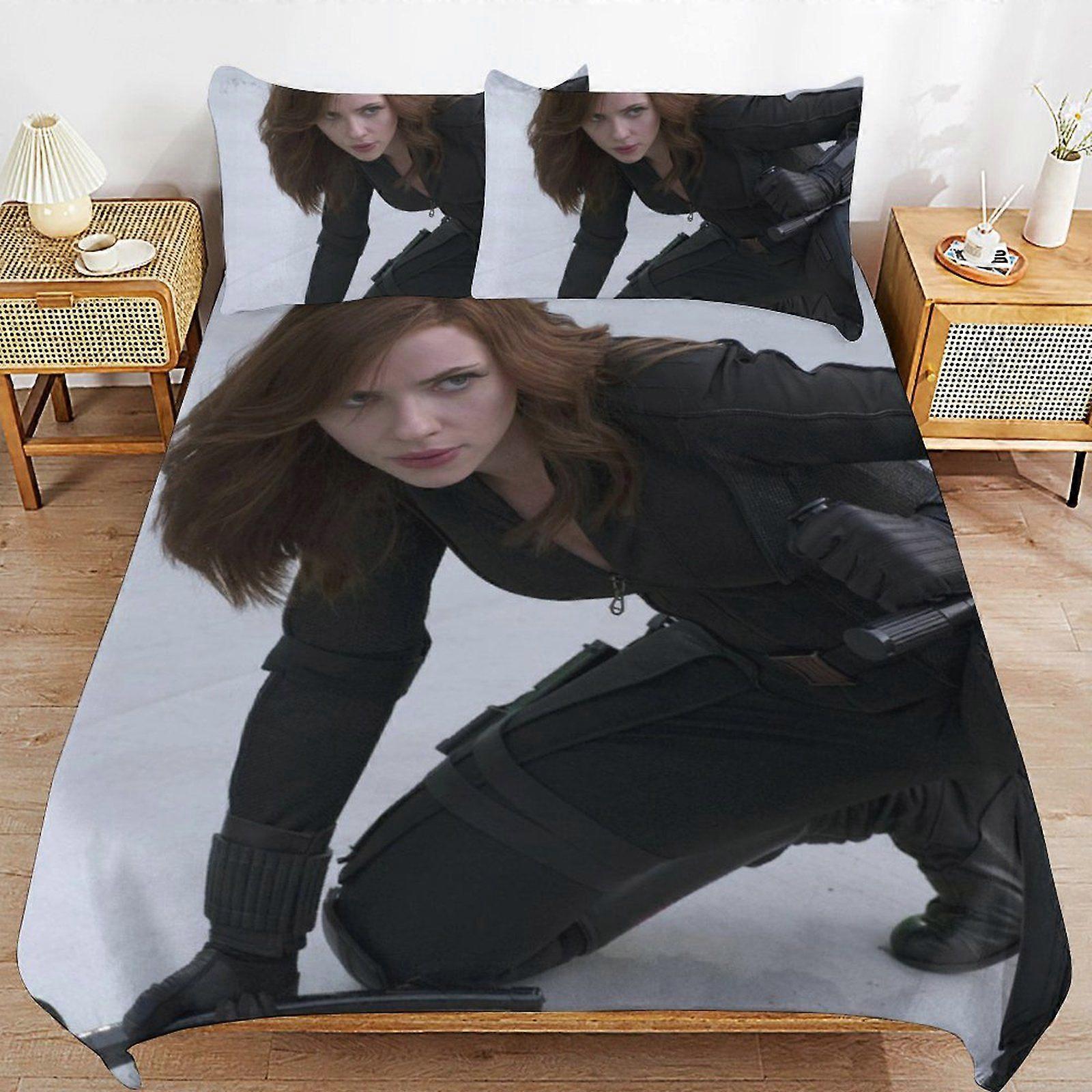 w198 Black Widow Super Soft Bedding Quality Stitch Lightweight Zipper Feature Duvet Cover Sets for Sleeping m198