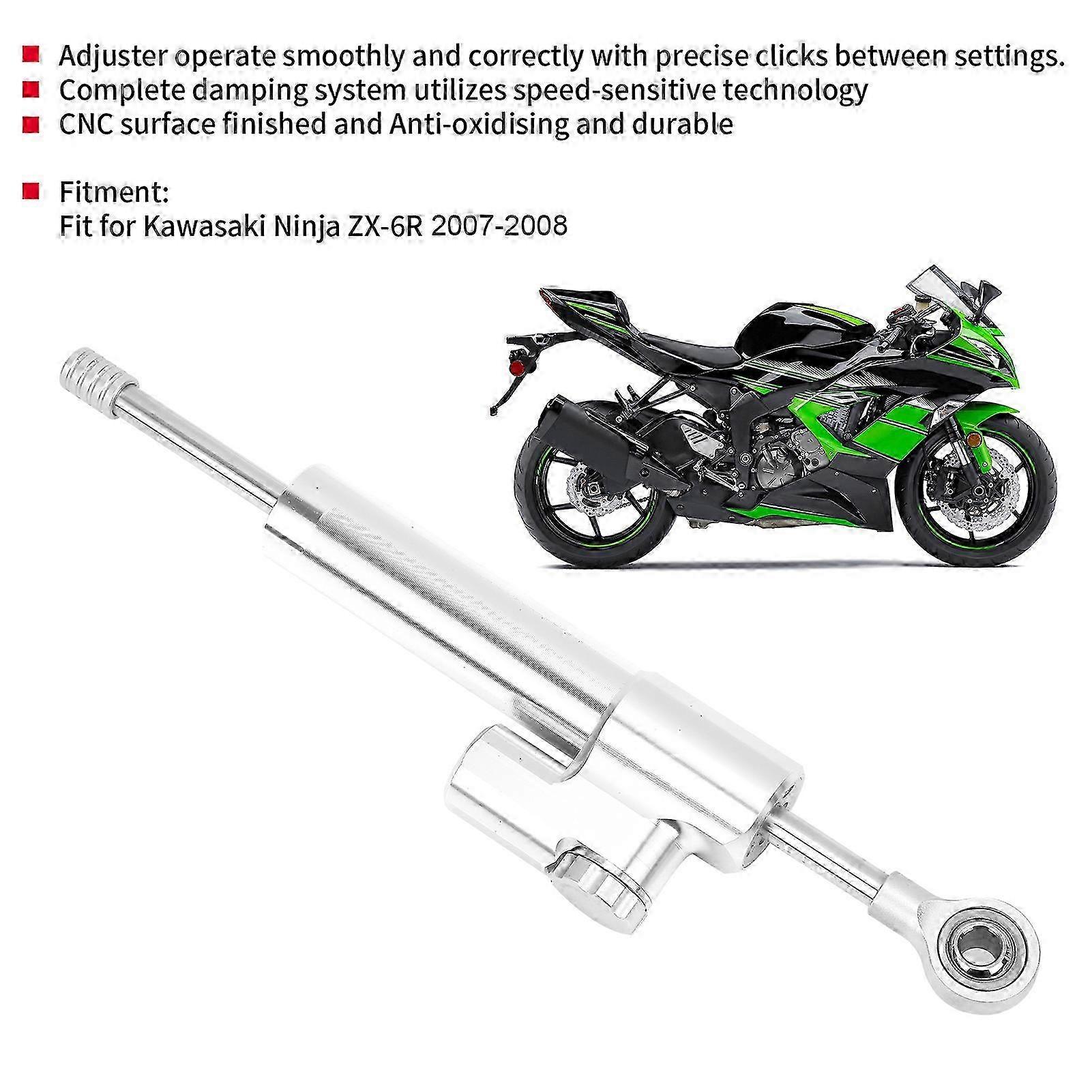 Adjustable Steering Damper Stabilizer Bracket for Kawasaki Ninja ZX6R 2007-2008 Aluminum