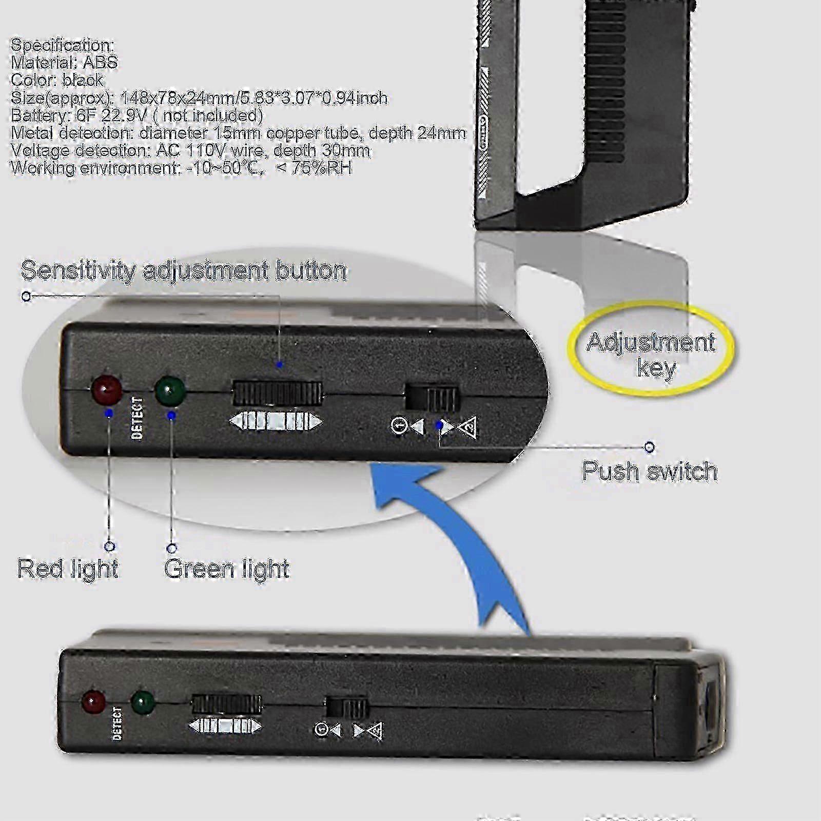 New Arrive Handheld Metal Detector Loose Wire and Power Detector WPP123 Plastic High Sensitivity Adjustable Alert Pipe Power Multifunction W