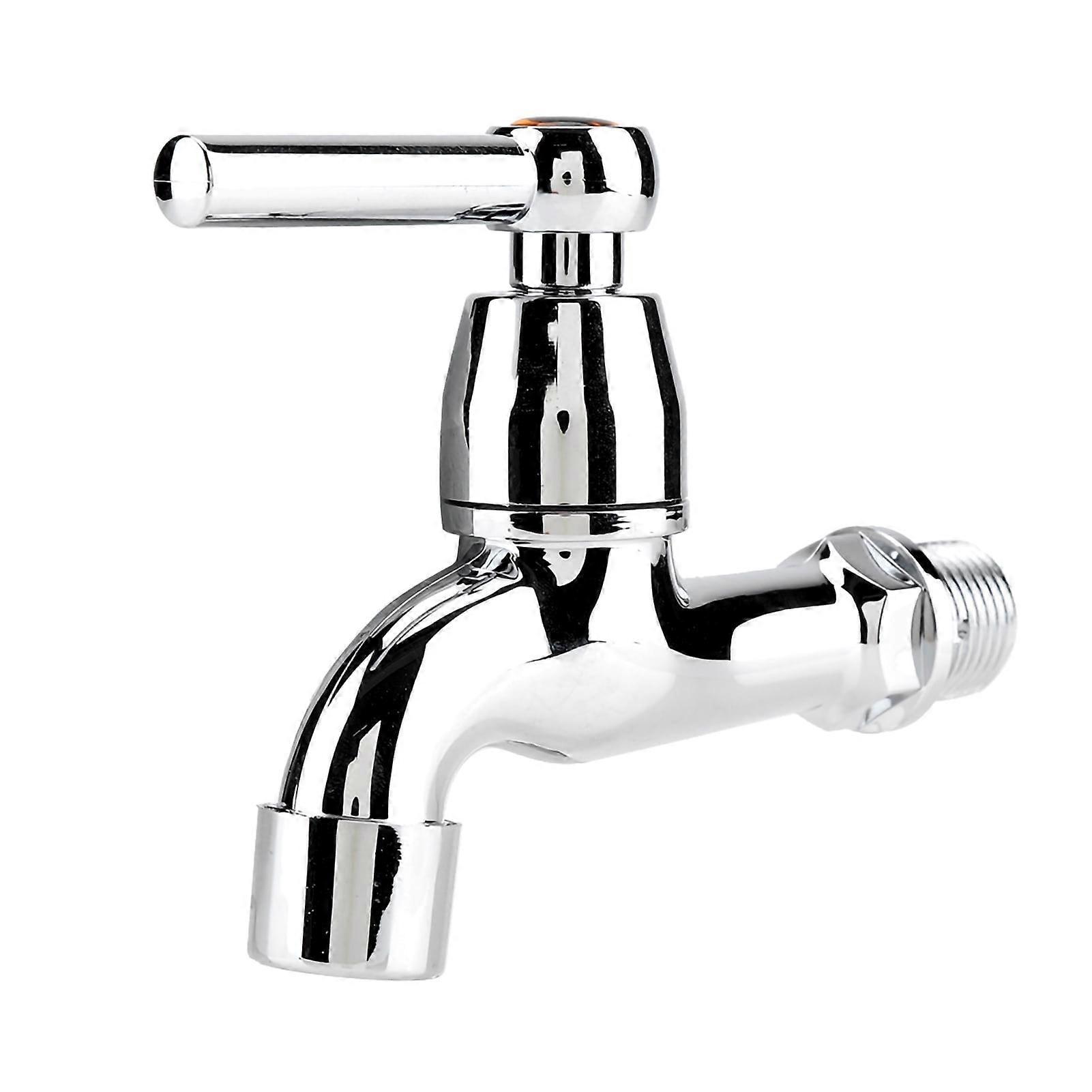 Plastic Single Handle Basin Faucet, Cold Water Tap with Spout for Bathroom, Kitchen, Rest Room, Bathtub - Compatible with Standard Installations