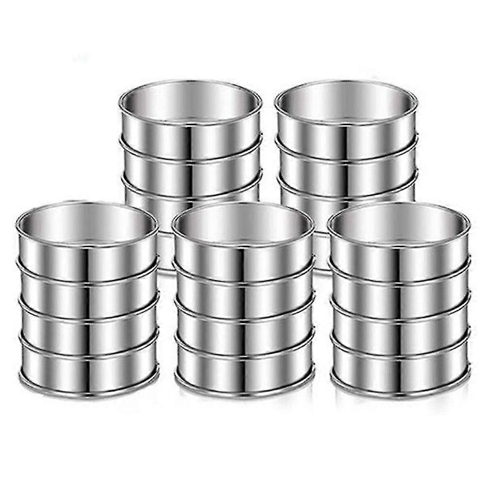 3.15インチマフィンリング、20ステンレス鋼マフィンリングのセットは、ダブルロールタルトリングラウンドタルトリングを型付けます