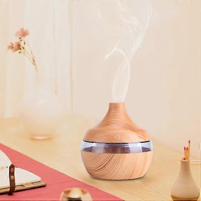 Led Light Wood Grain Air Humidifier